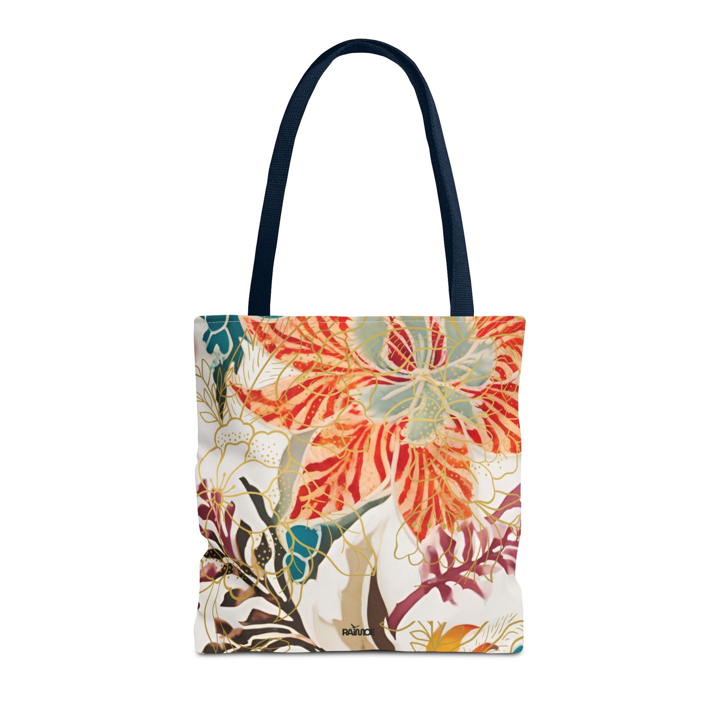 Bolso tote floral color castaño rojizo