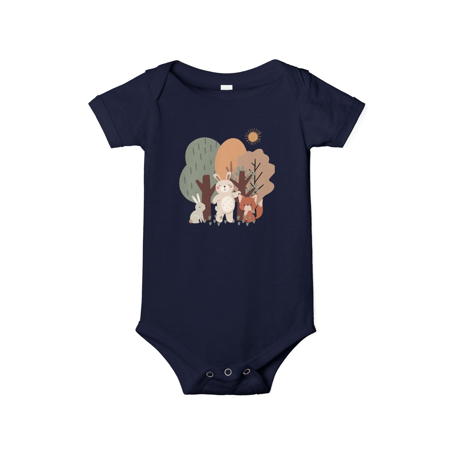 Woodland Animal Short-Sleeve Bodysuit