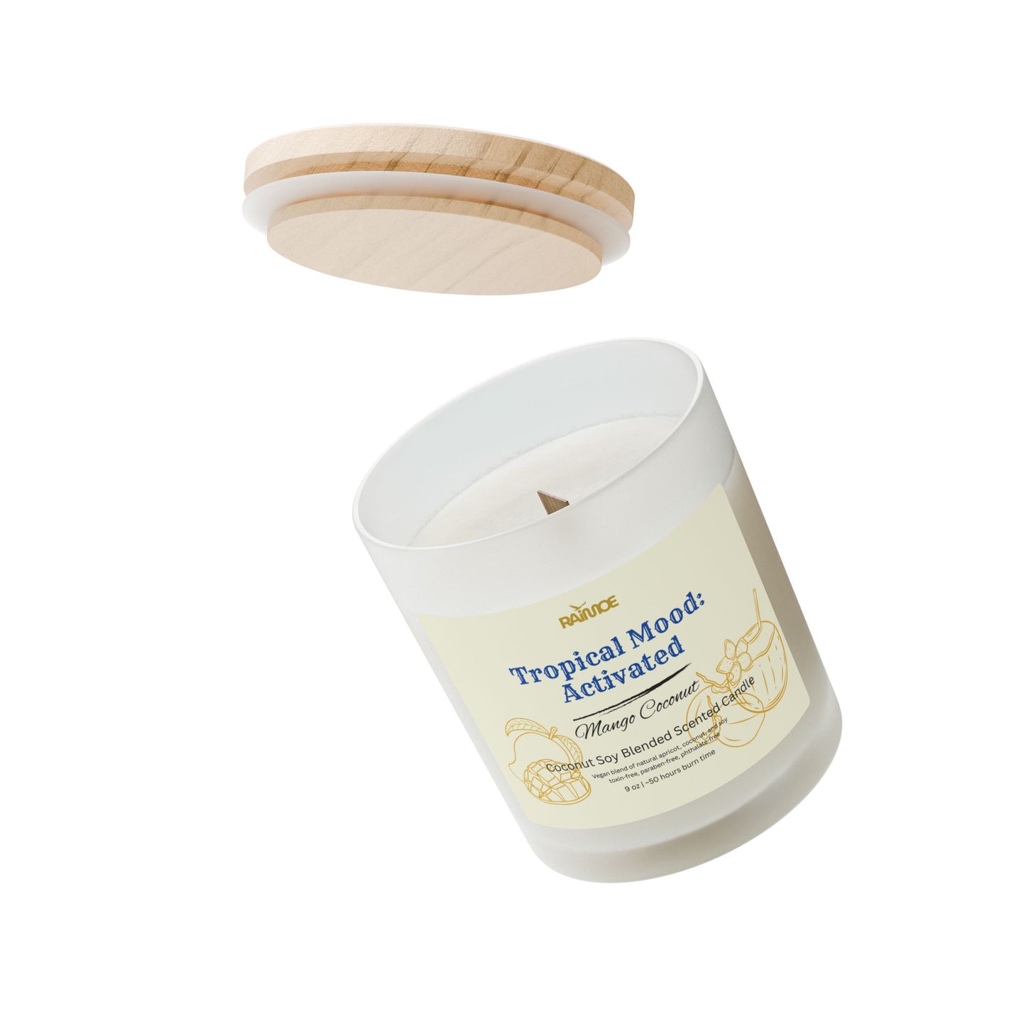 Frosted Glass Candle, 11 oz