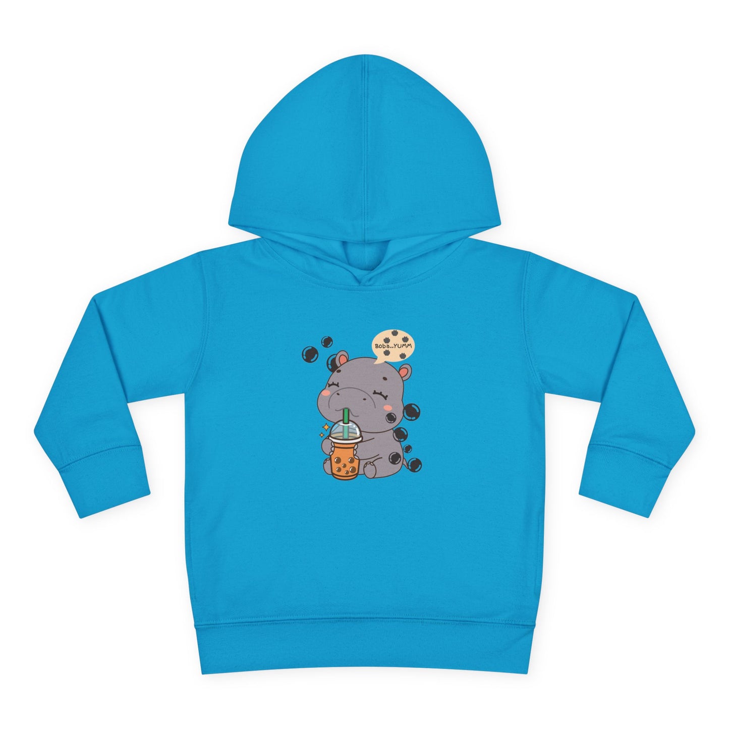 Hippo Bubble Tea Toddler Fleece Hoodie