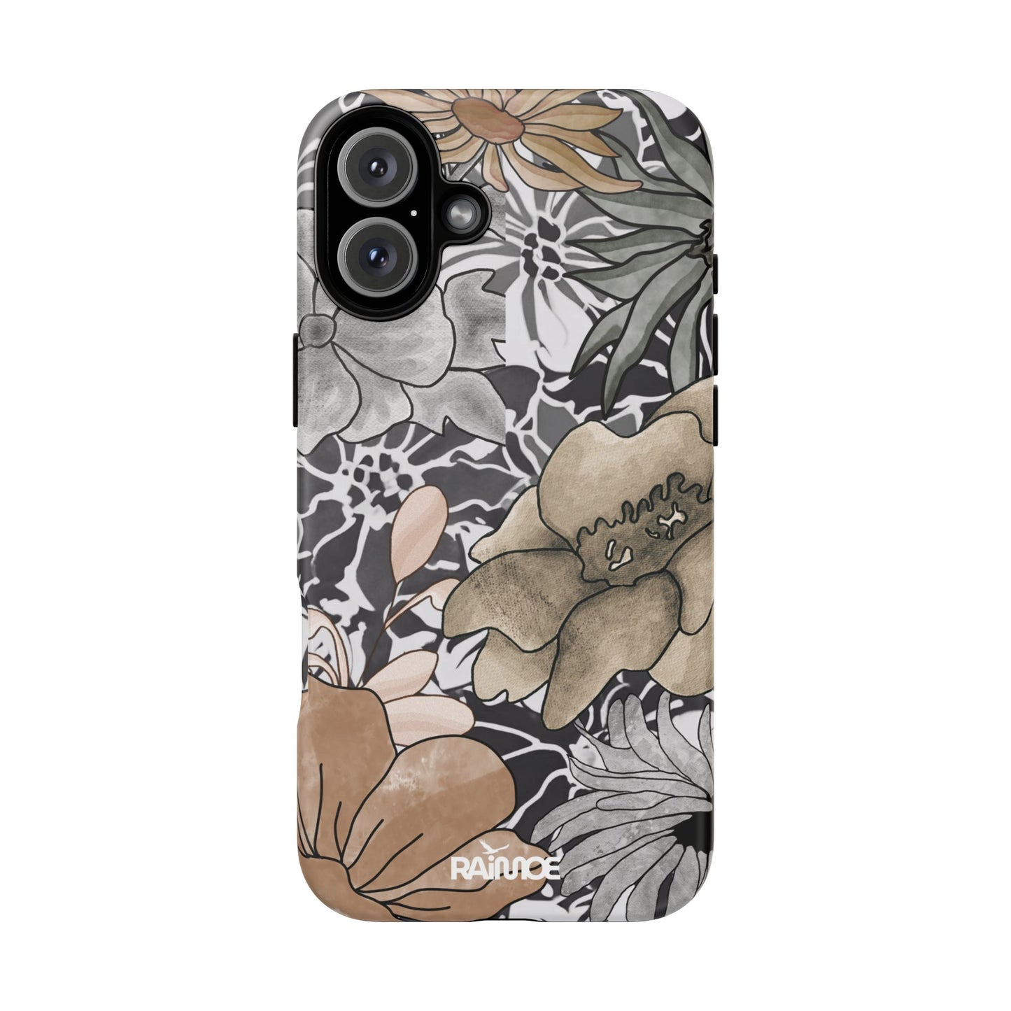 Funda rígida para iPhone (mate) con diseño floral rústico