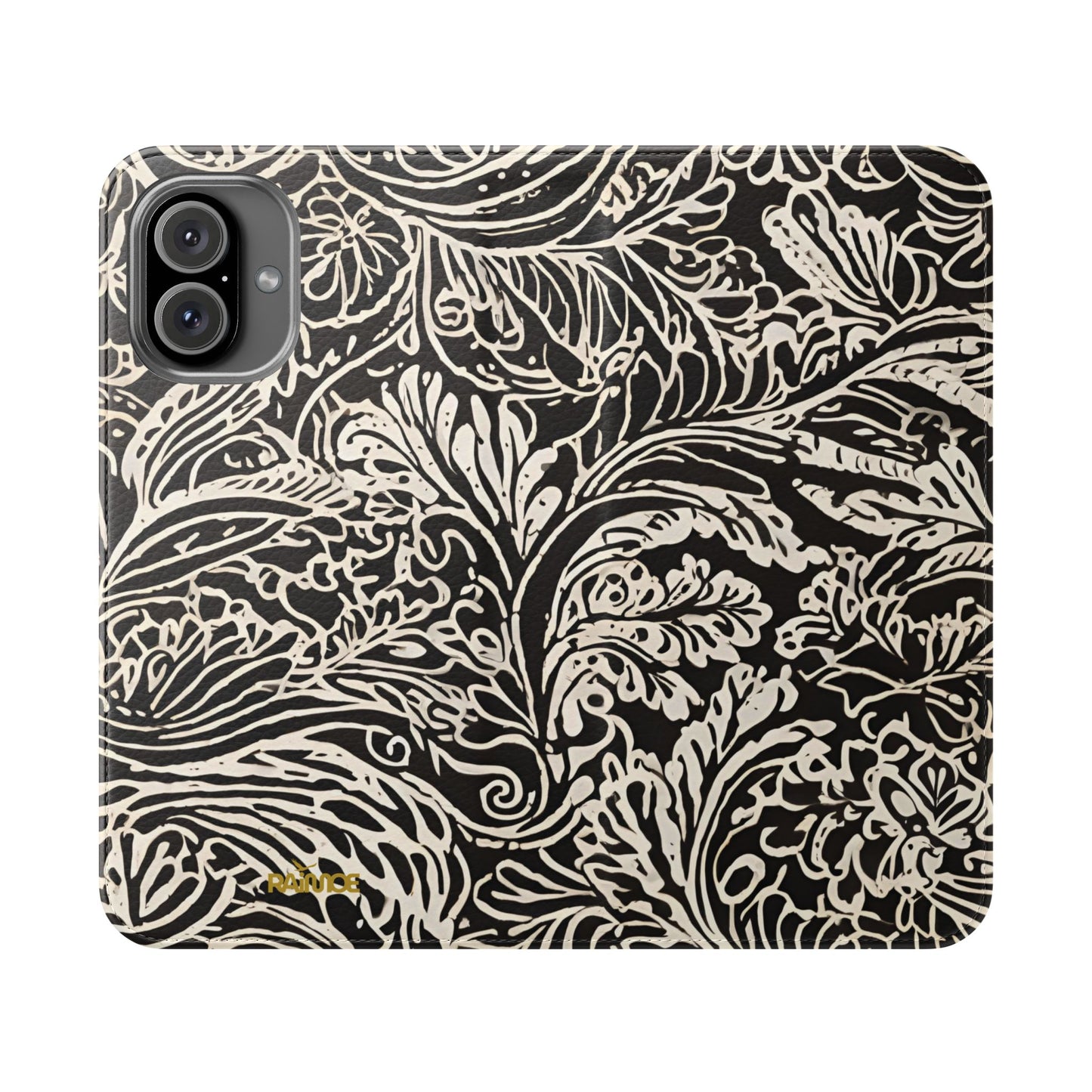 Funda con tapa para iPhone con diseño de hoja