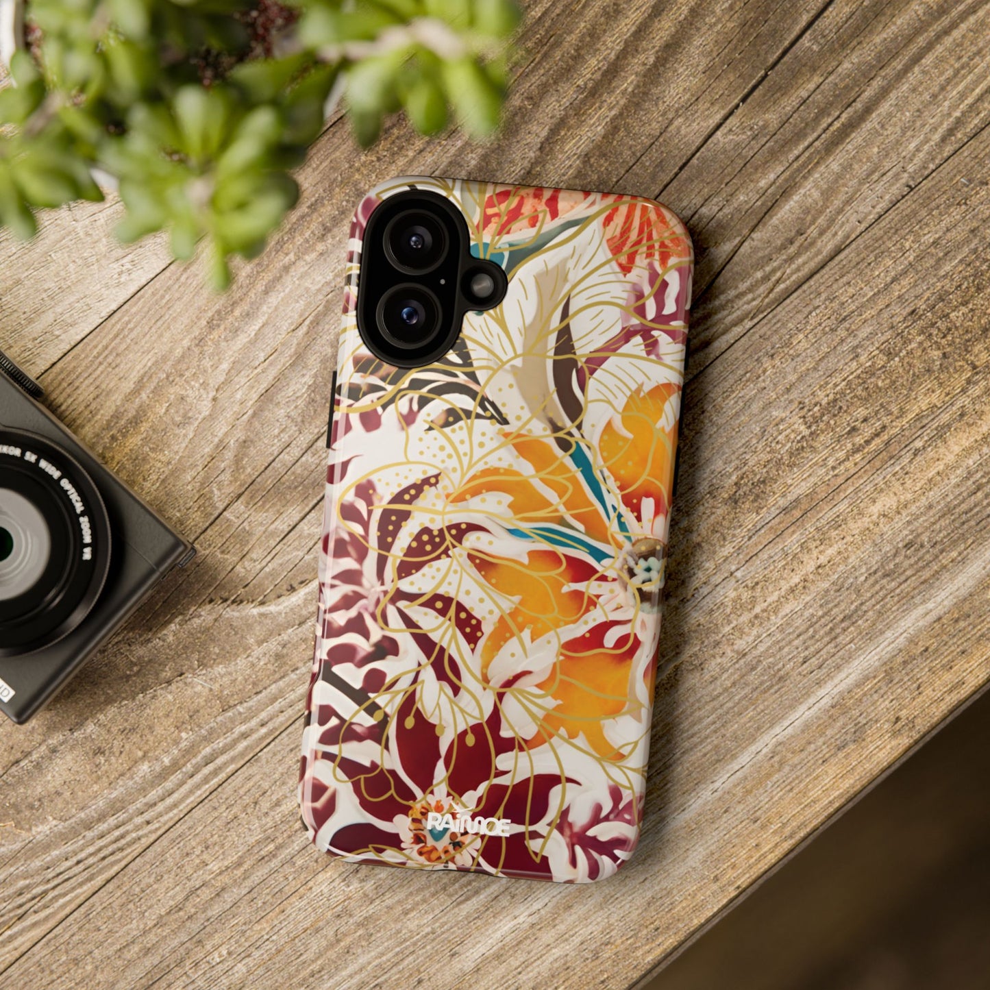 Auburn Floral - Funda resistente para iPhone (brillante)