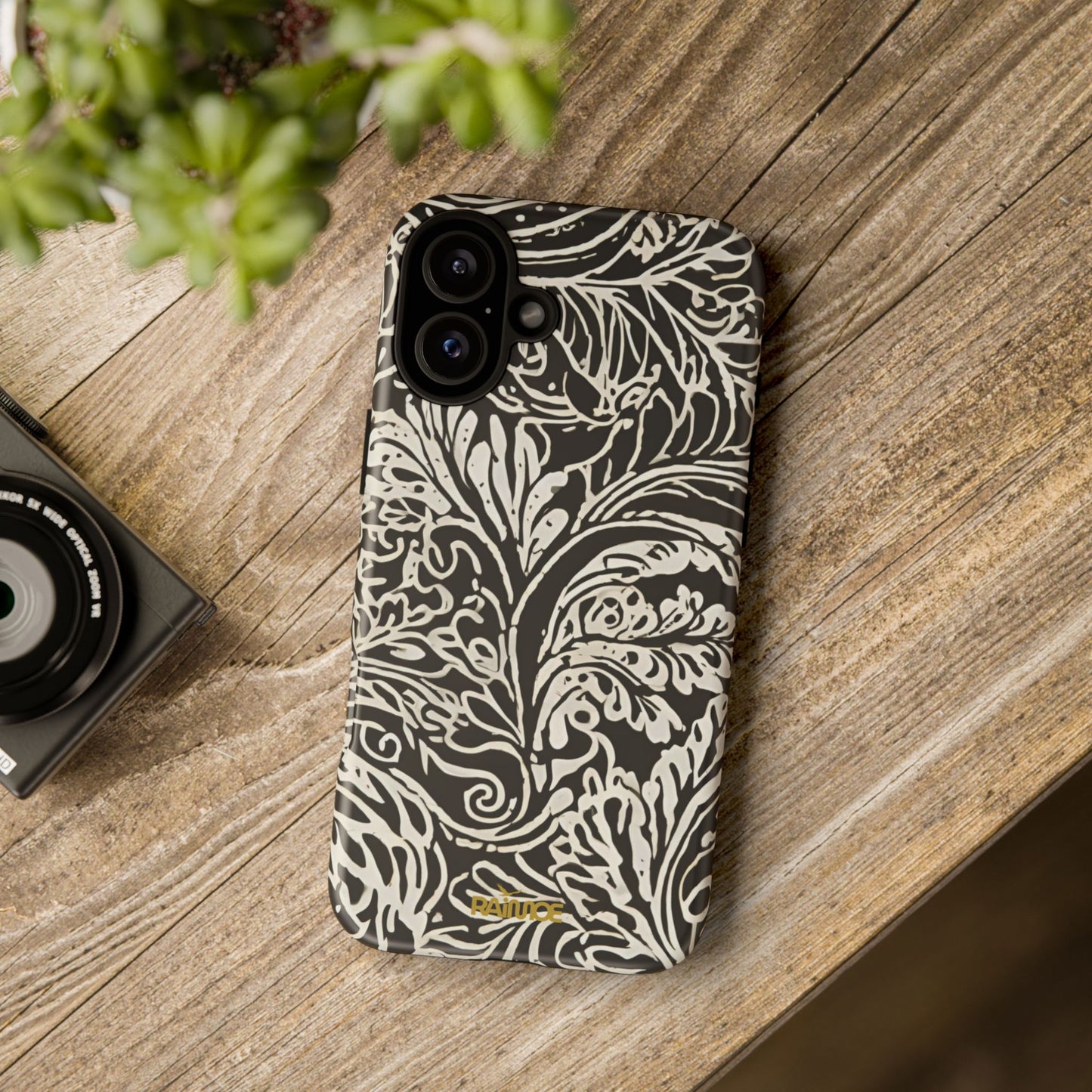 Funda resistente para iPhone (mate) con diseño de hoja de trazo