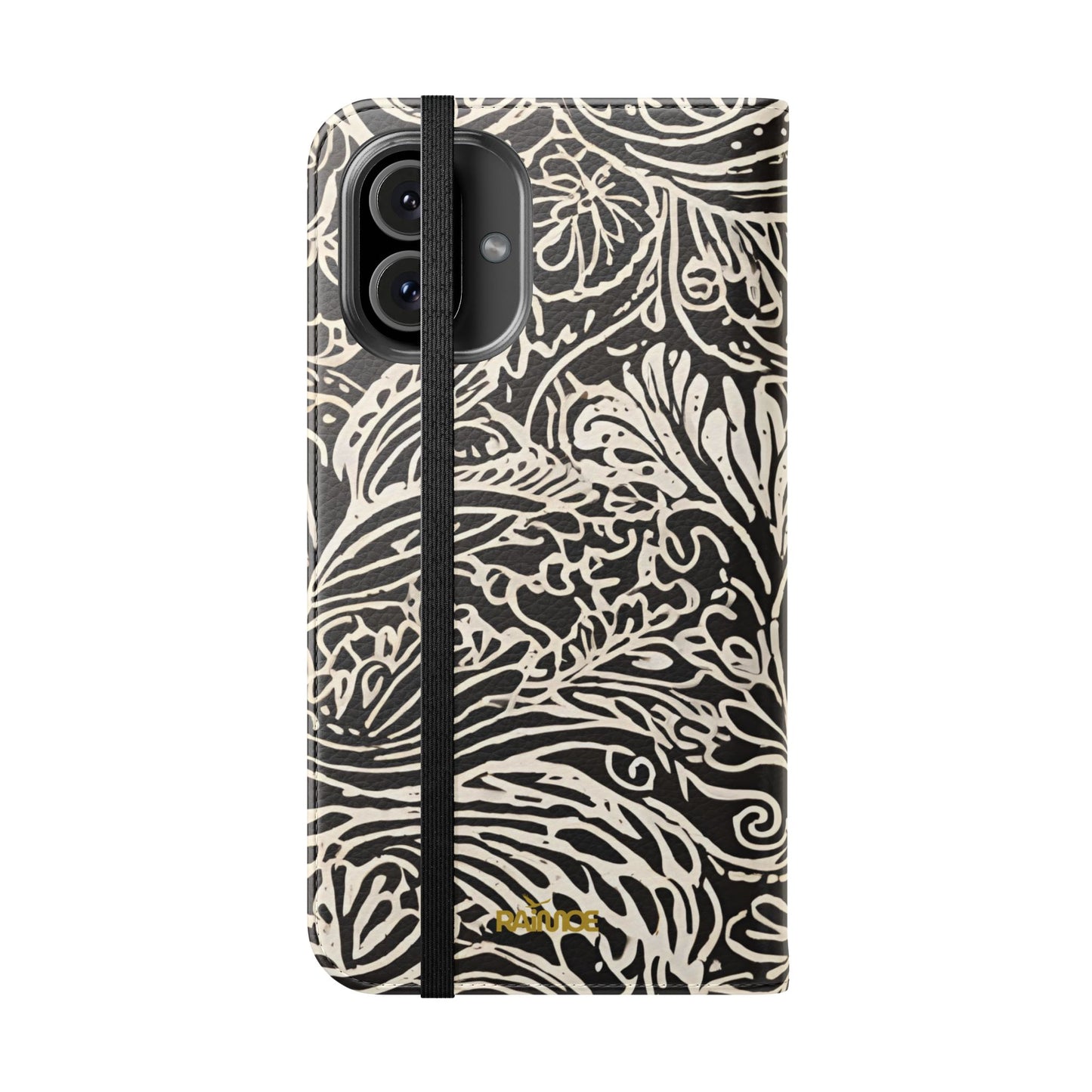 Funda con tapa para iPhone con diseño de hoja