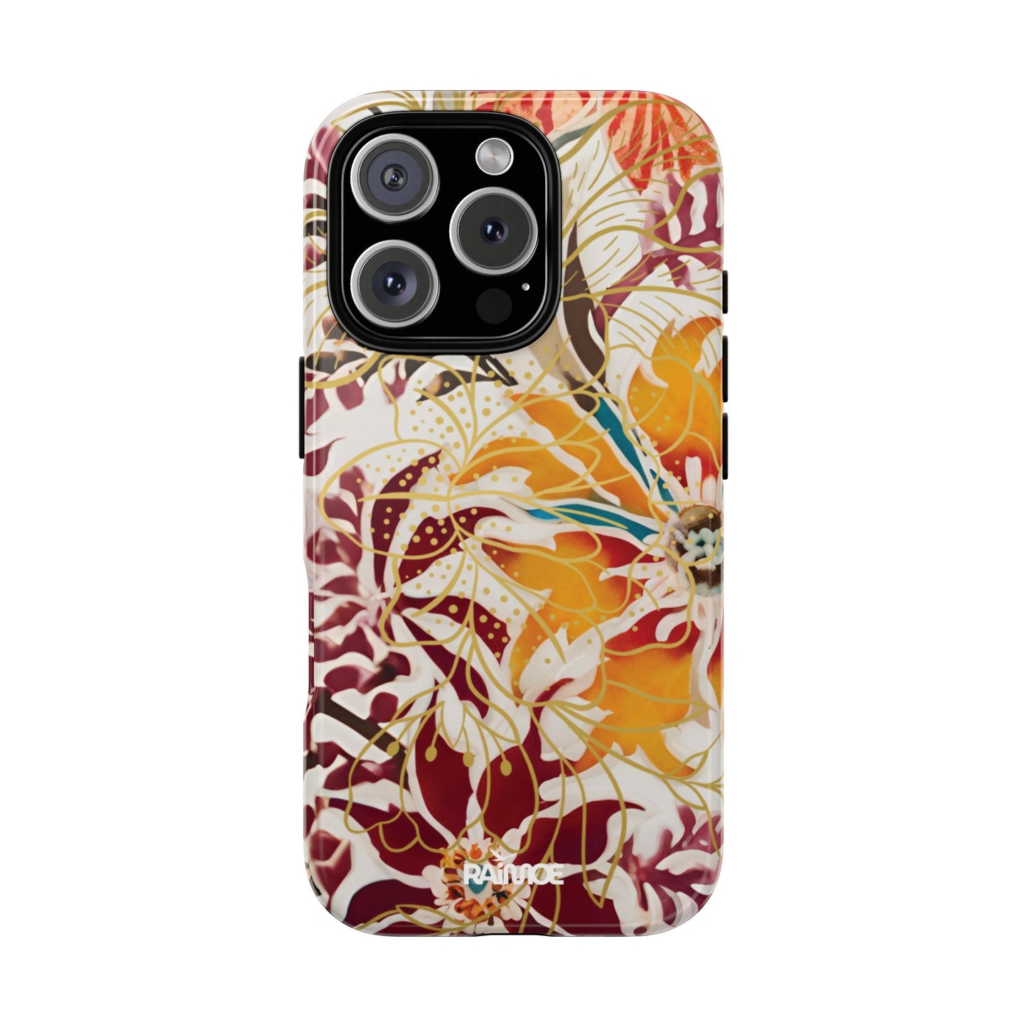 Auburn Floral - Funda resistente para iPhone (brillante)