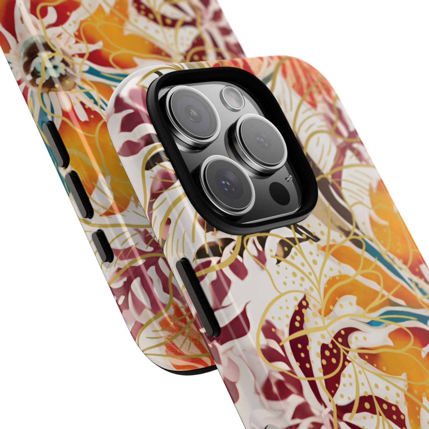 Auburn Floral - Funda resistente para iPhone (brillante)