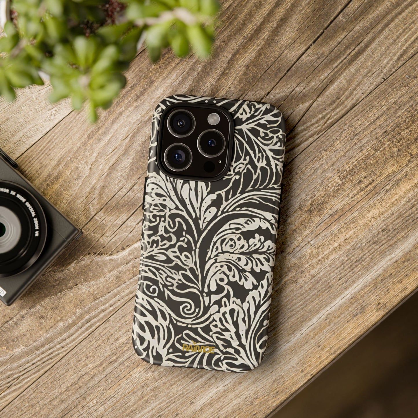 Funda resistente para iPhone (mate) con diseño de hoja de trazo