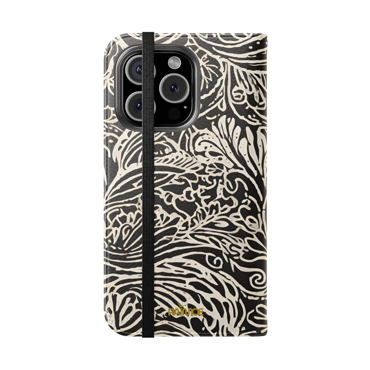 Funda con tapa para iPhone con diseño de hoja