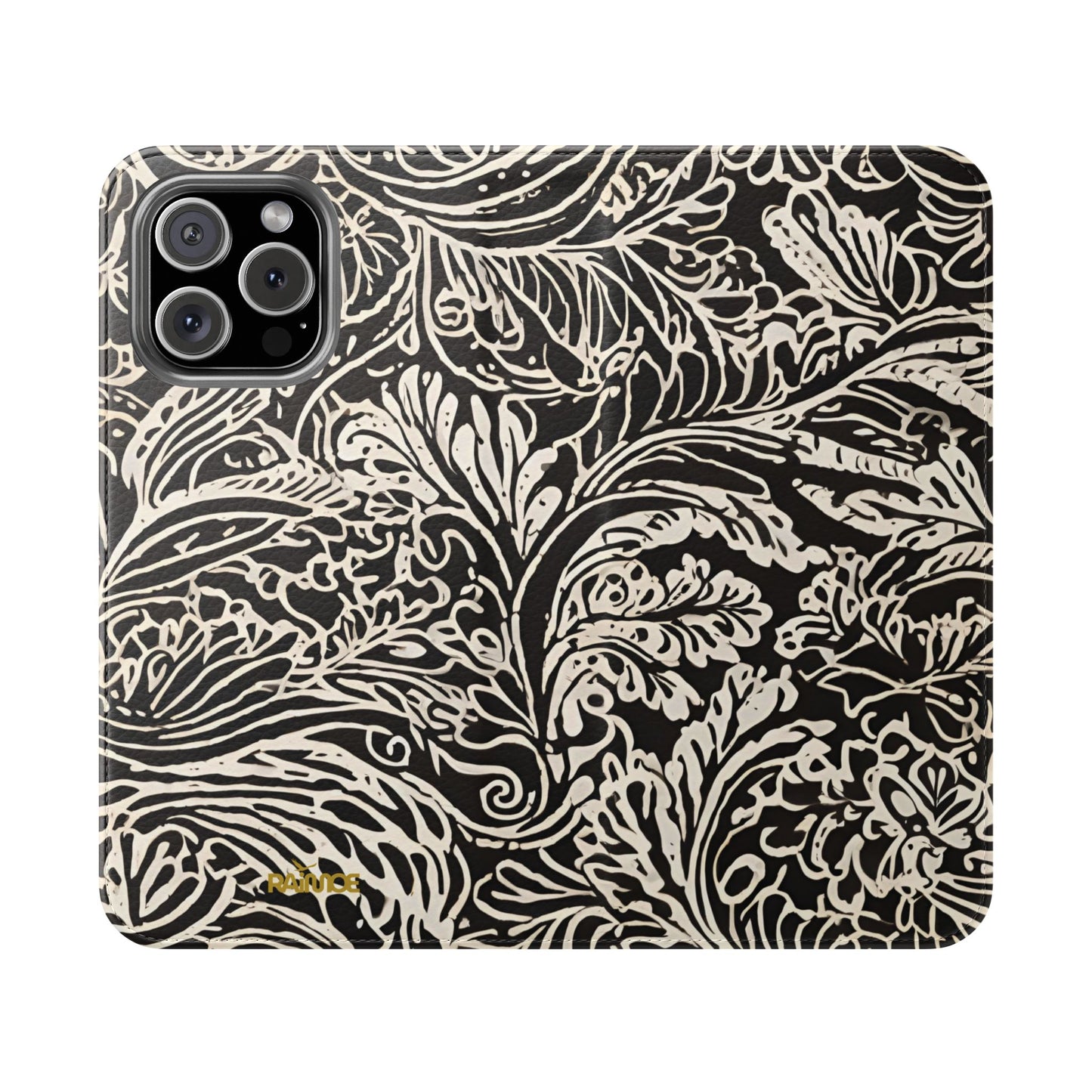 Funda con tapa para iPhone con diseño de hoja