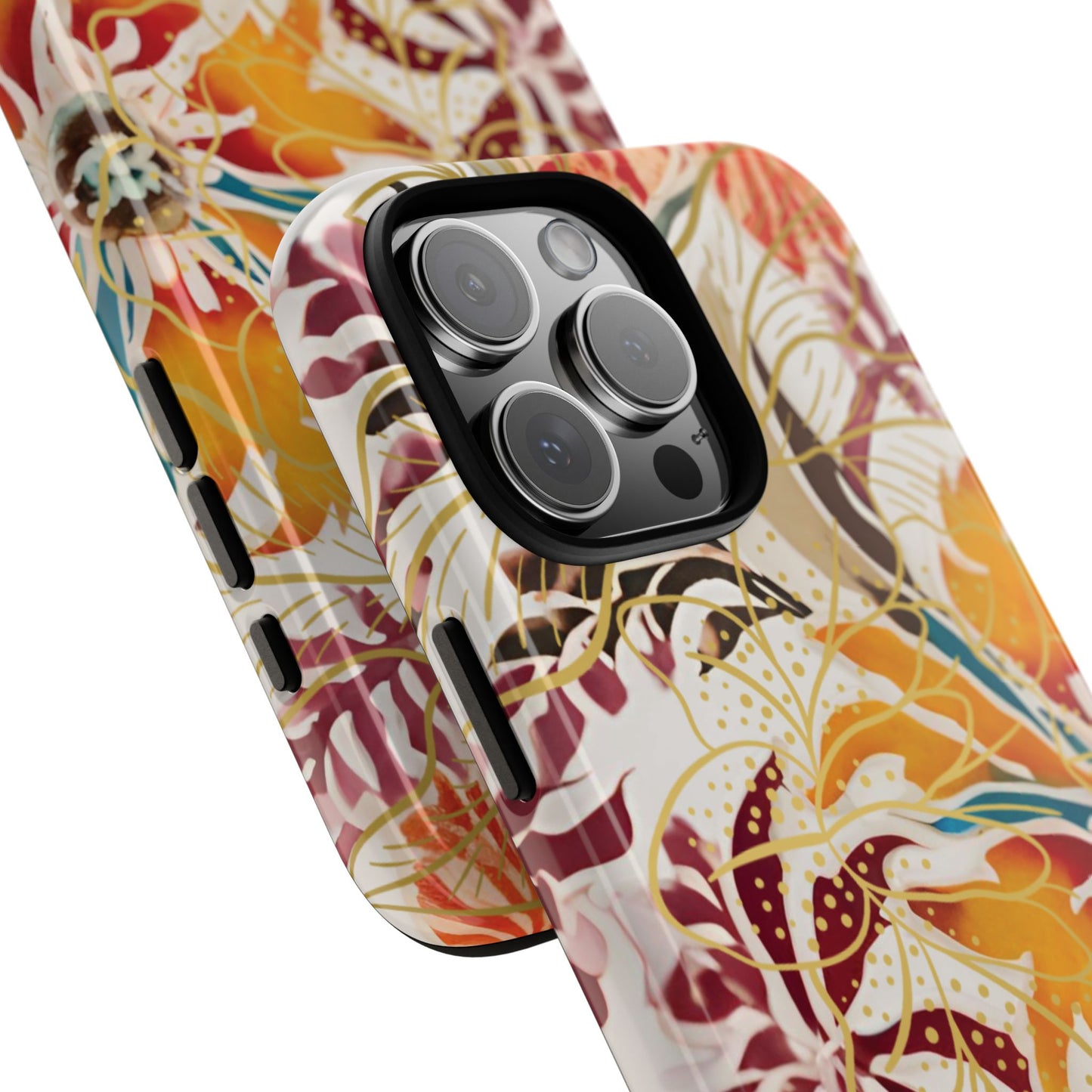 Auburn Floral - Funda resistente para iPhone (brillante)