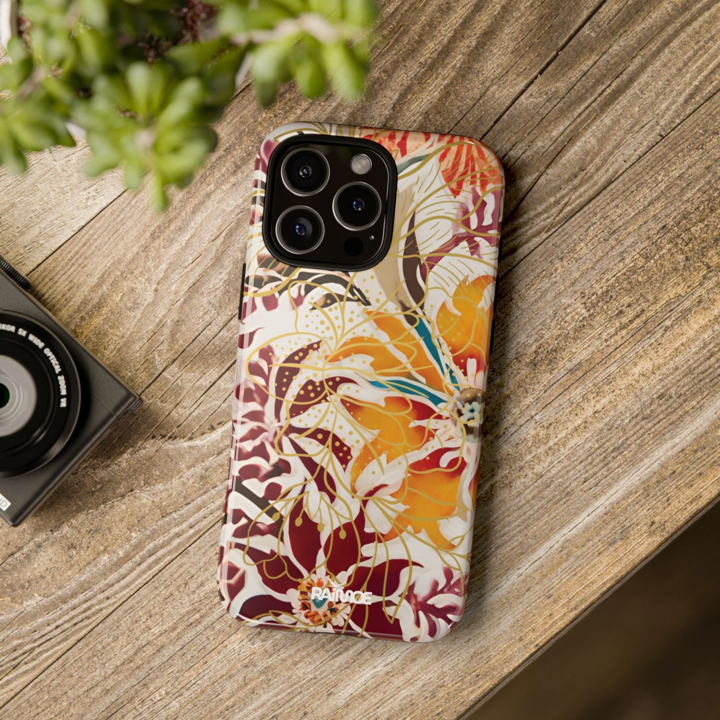 Auburn Floral - Funda resistente para iPhone (brillante)