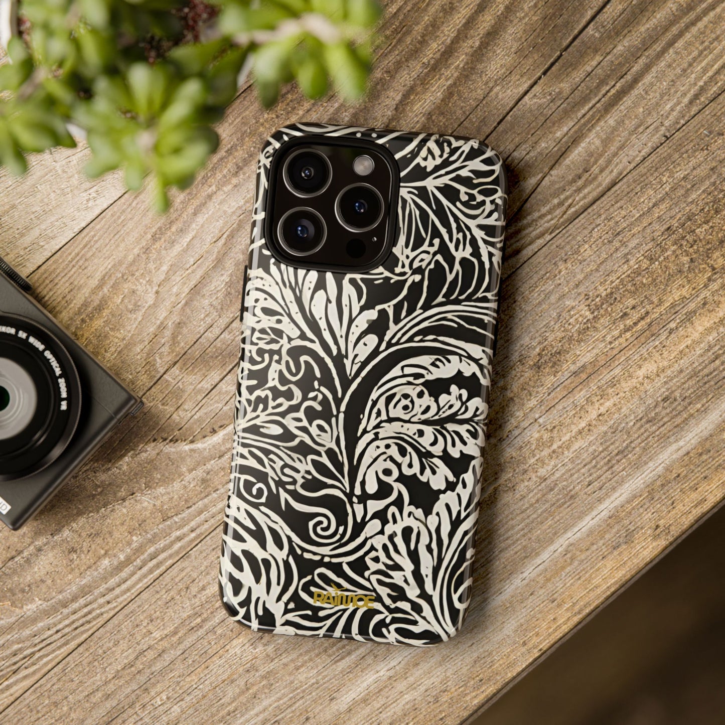 Funda resistente para iPhone (brillante) con diseño de hoja de arce