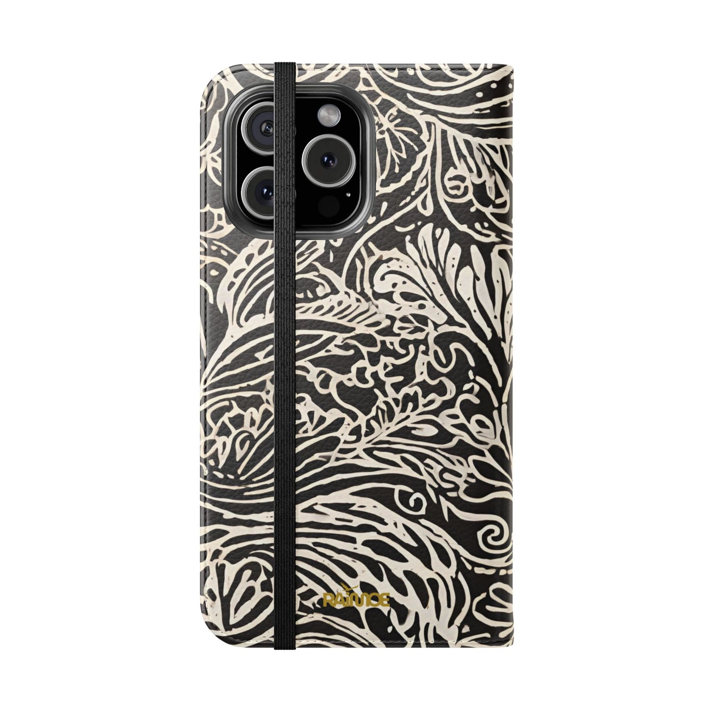 Funda con tapa para iPhone con diseño de hoja