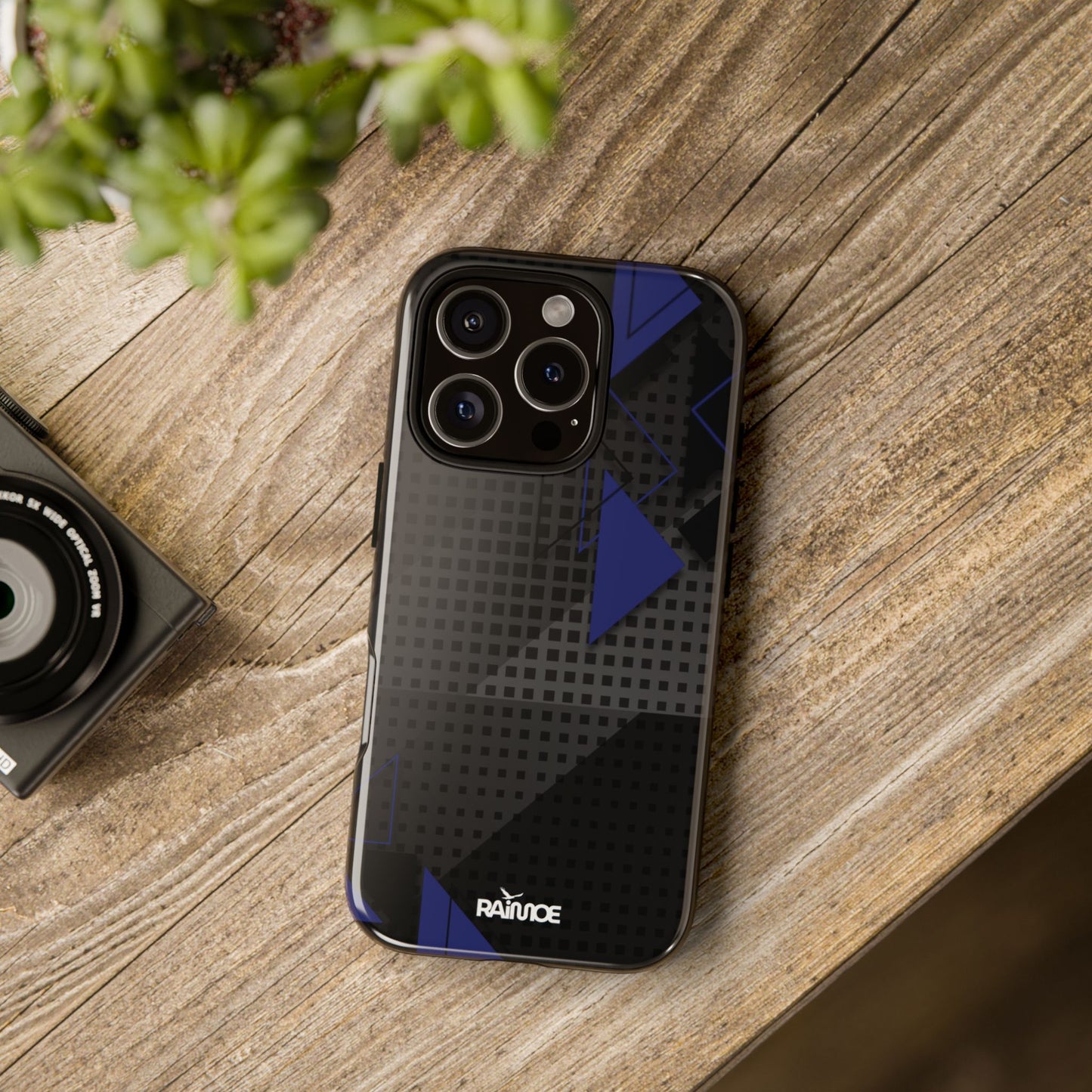 Funda resistente para iPhone (brillante) con diseño de triángulos