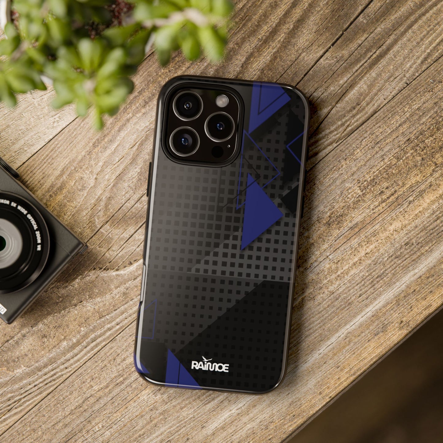 Funda resistente para iPhone (brillante) con diseño de triángulos