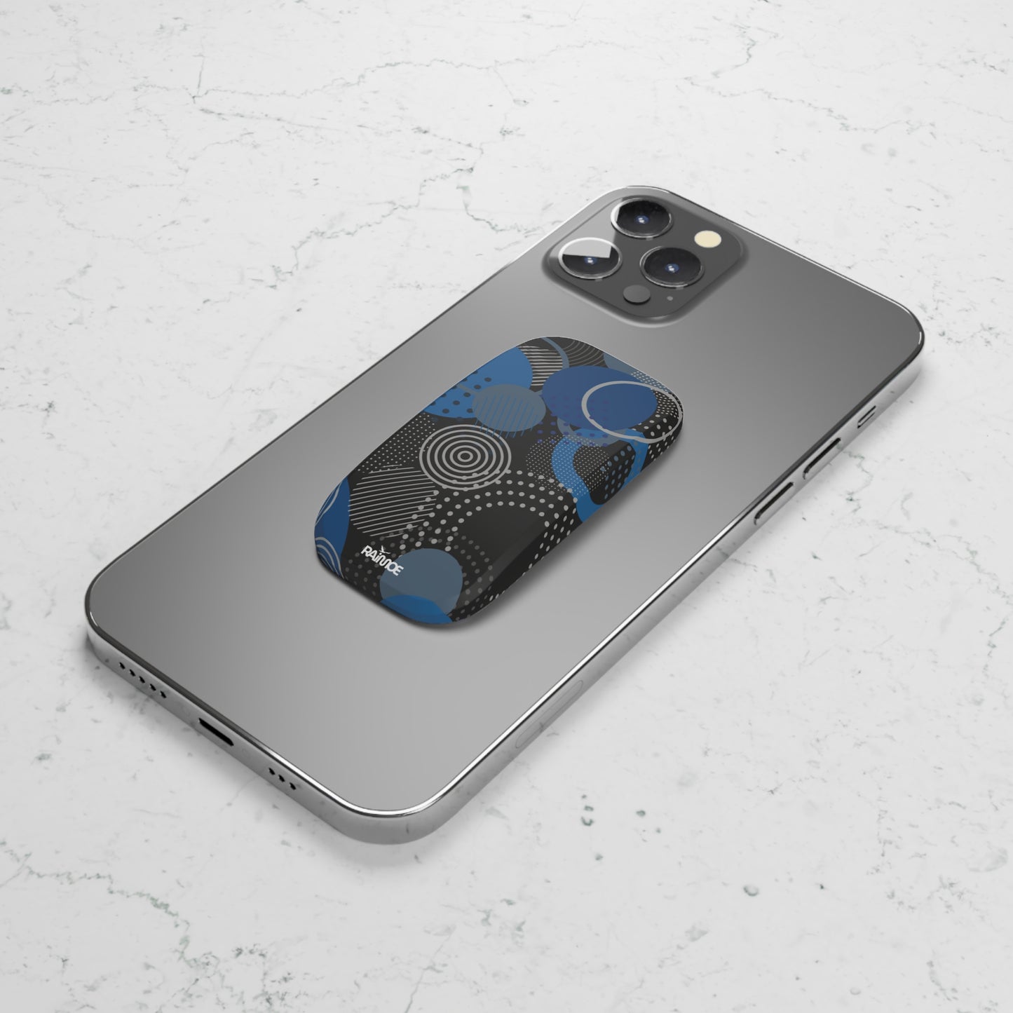 Geometric Black Phone Click-On Grip
