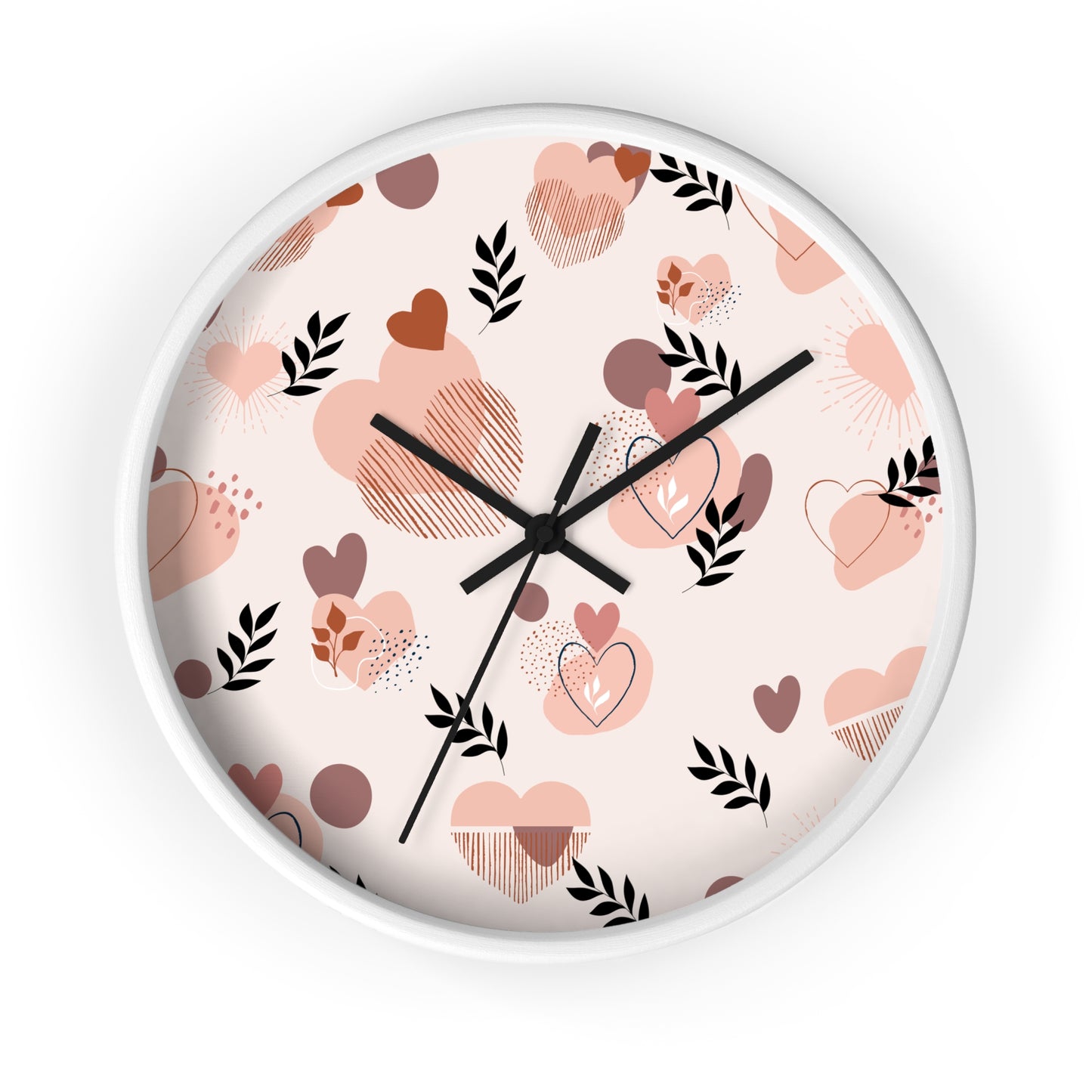 Romantic Heart Pattern Wall Clock