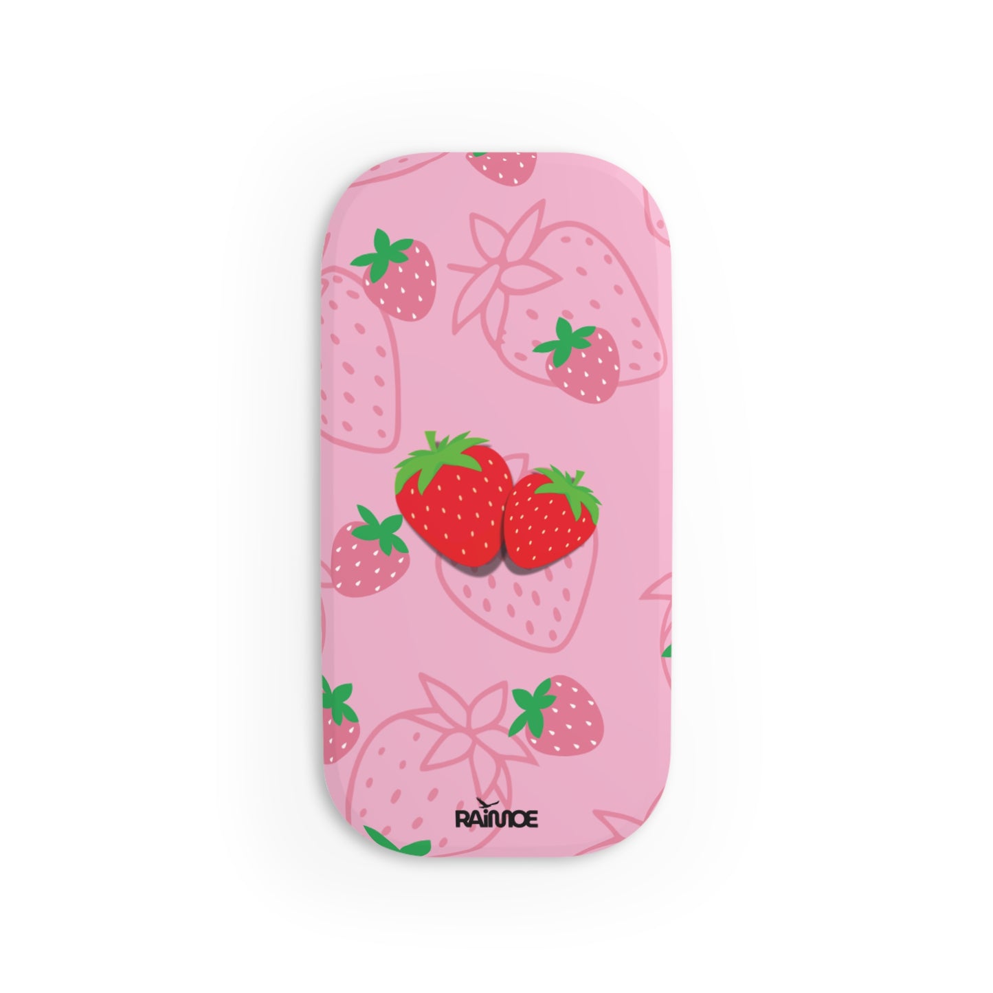 Agarre de teléfono con clic de fresa jugosa