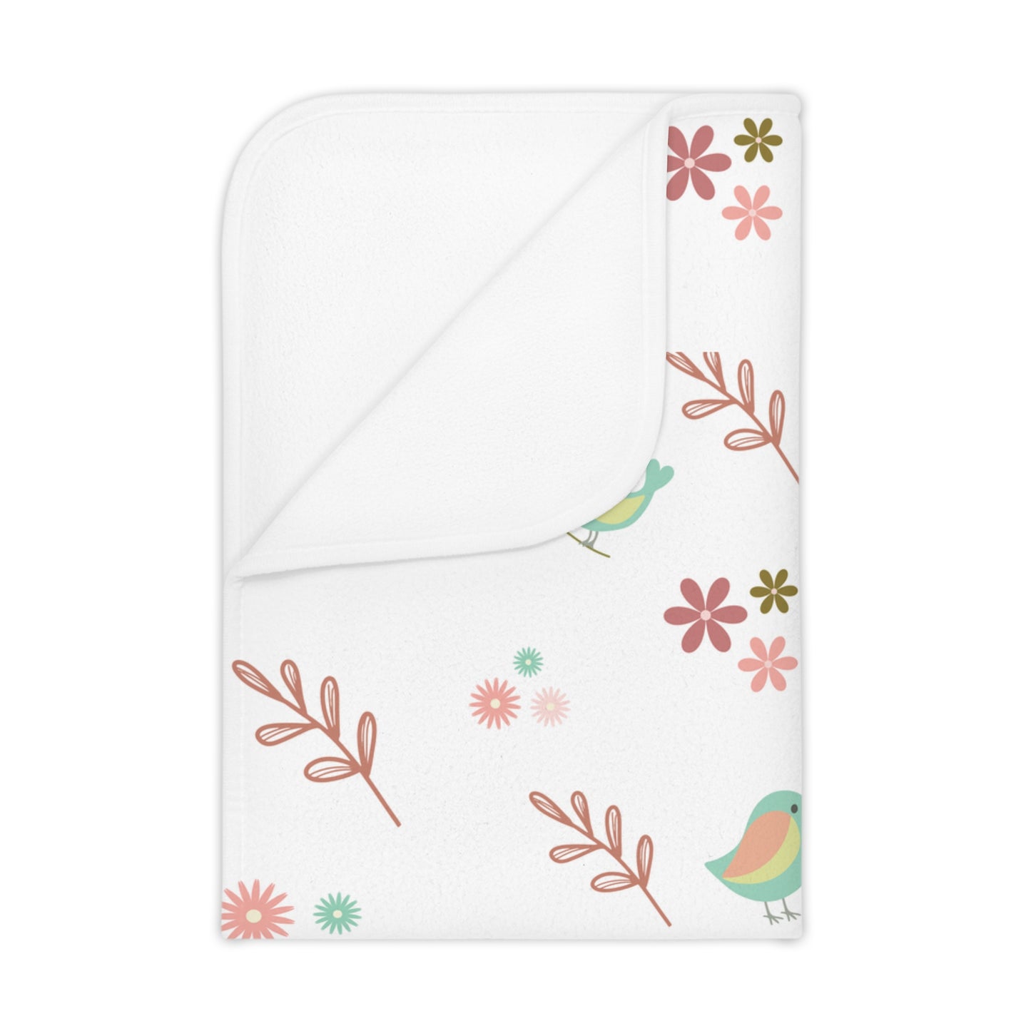 Pastel Bird Soft Fleece Toddler Blanket