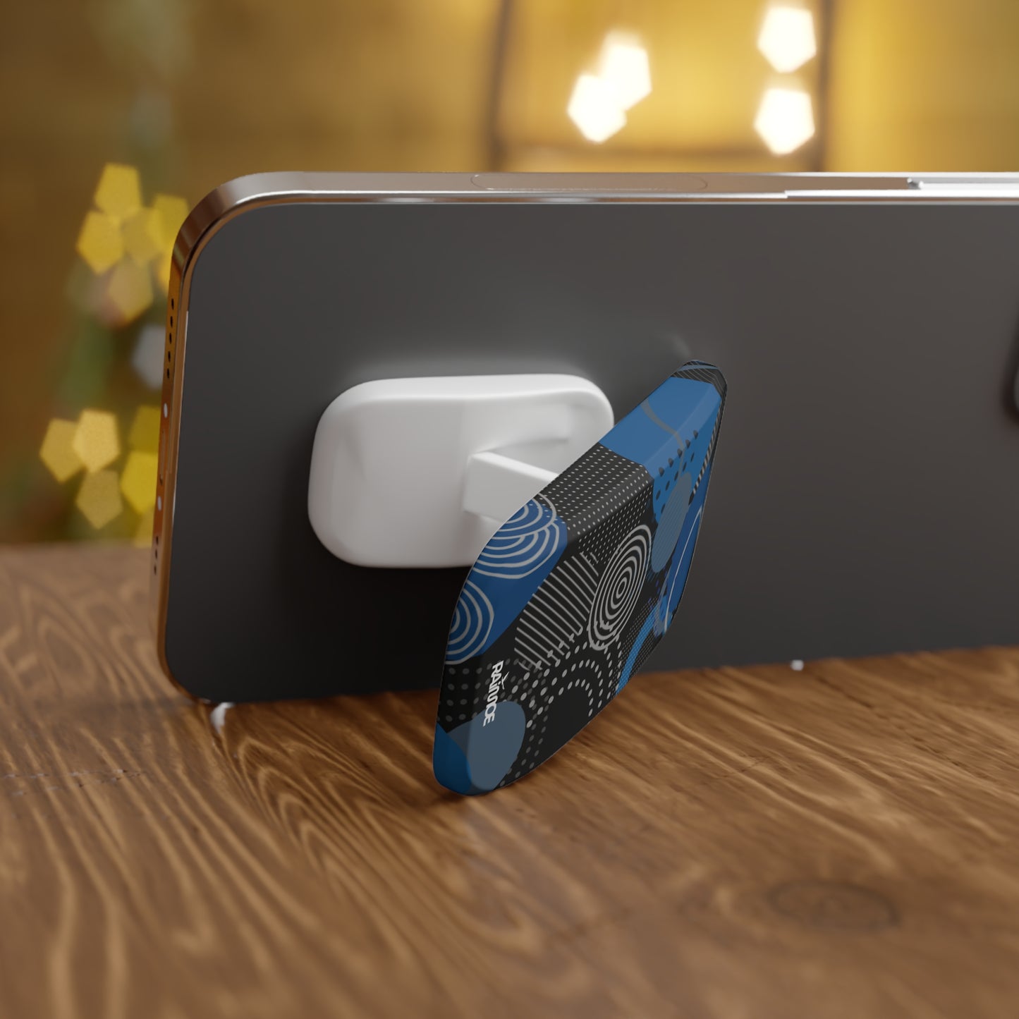 Geometric Black Phone Click-On Grip