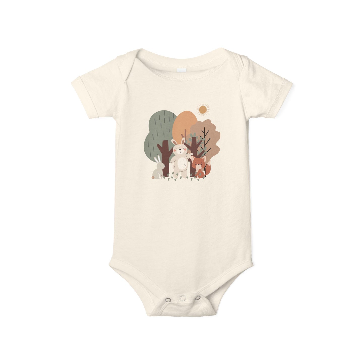 Woodland Animal Short-Sleeve Bodysuit