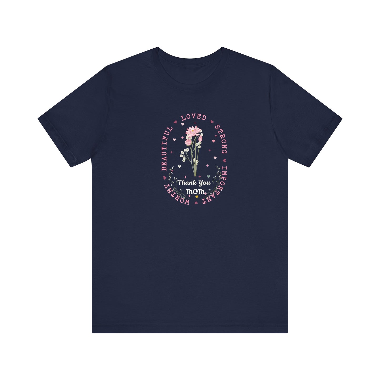 Mom Strength Pink Flower Graphic Tee