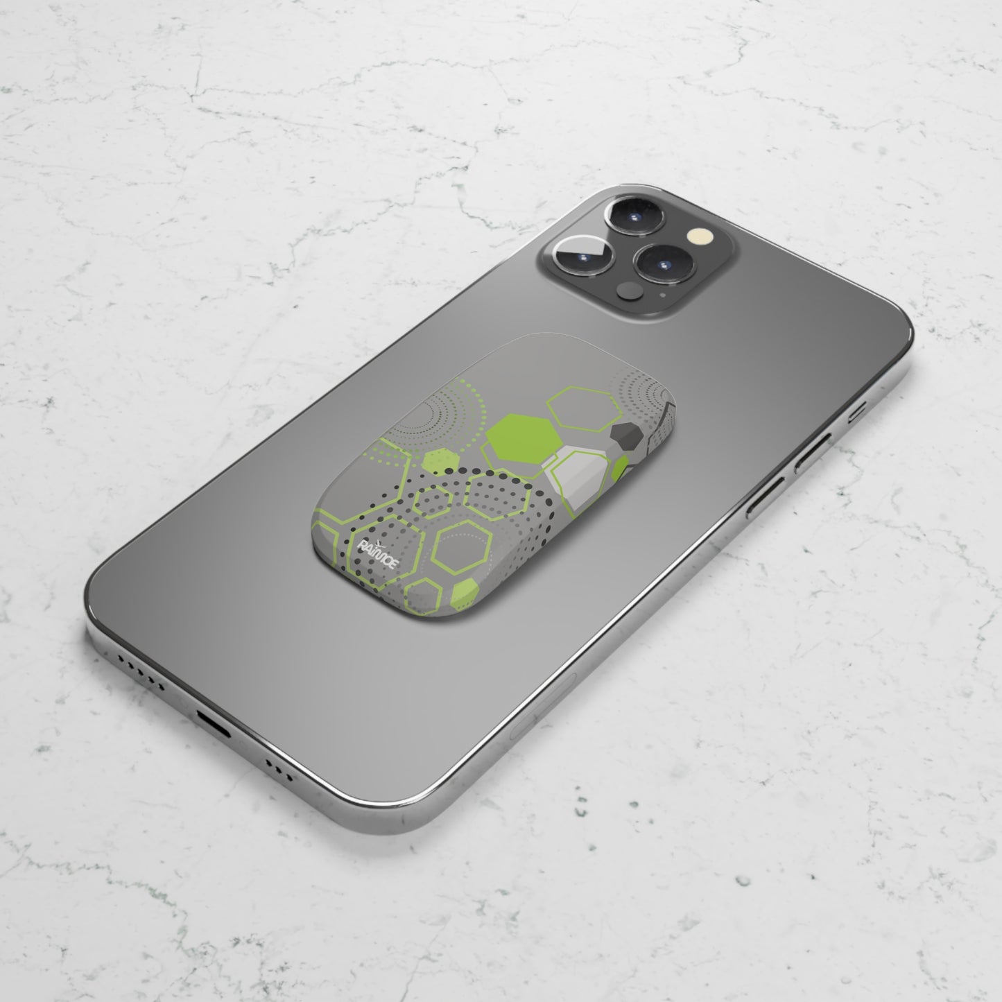 Agarre de clic para teléfono hexagonal gris claro