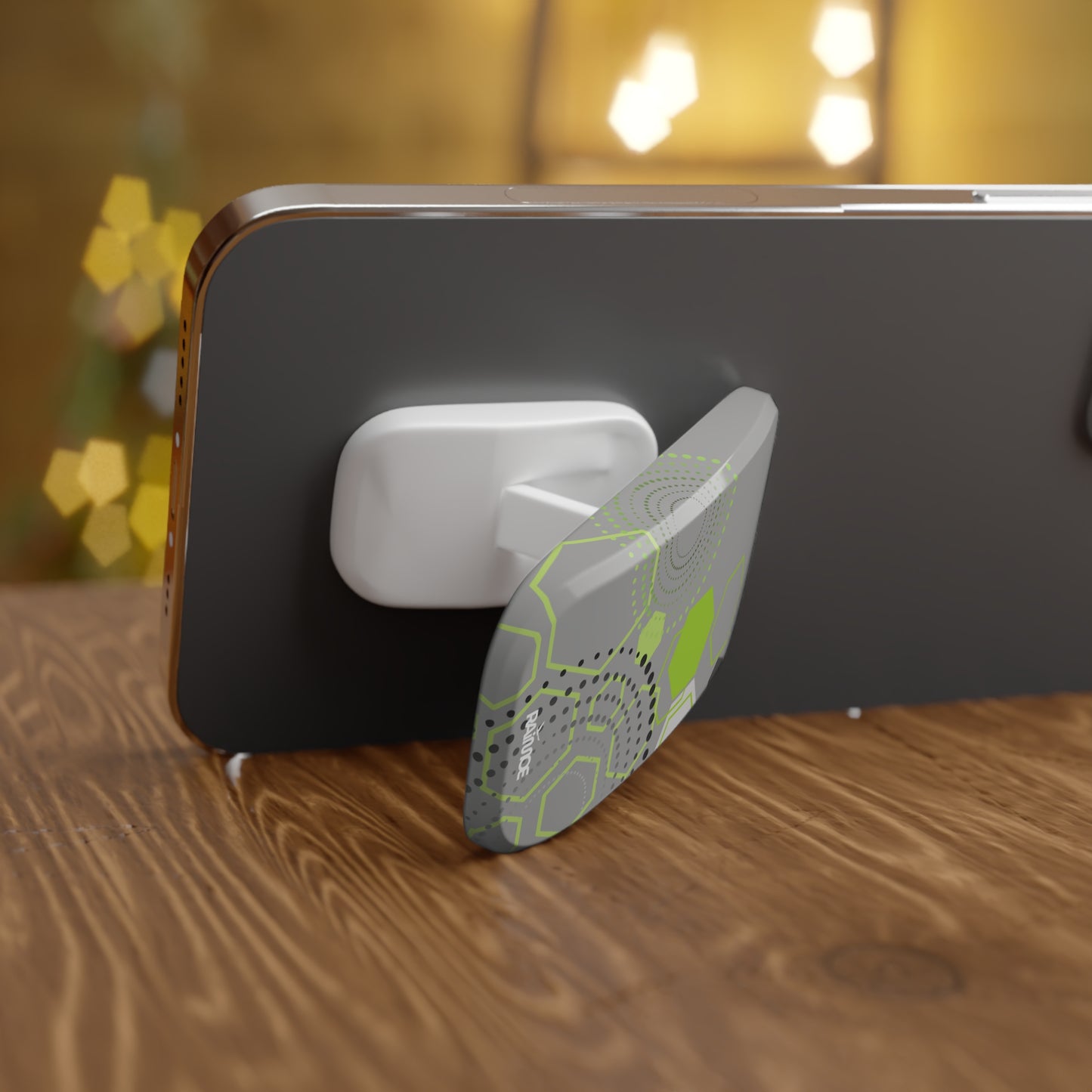 Agarre de clic para teléfono hexagonal gris claro