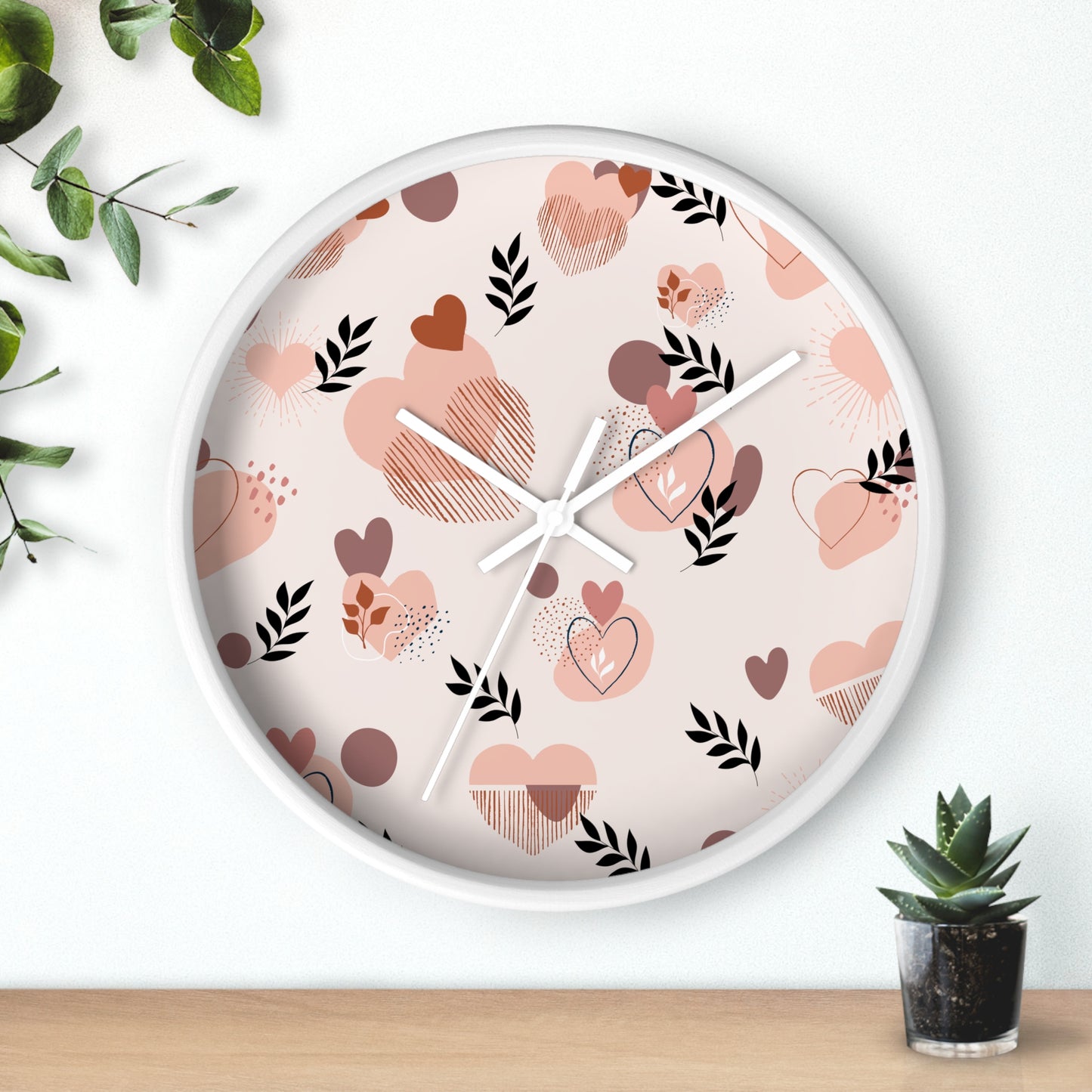 Romantic Heart Pattern Wall Clock