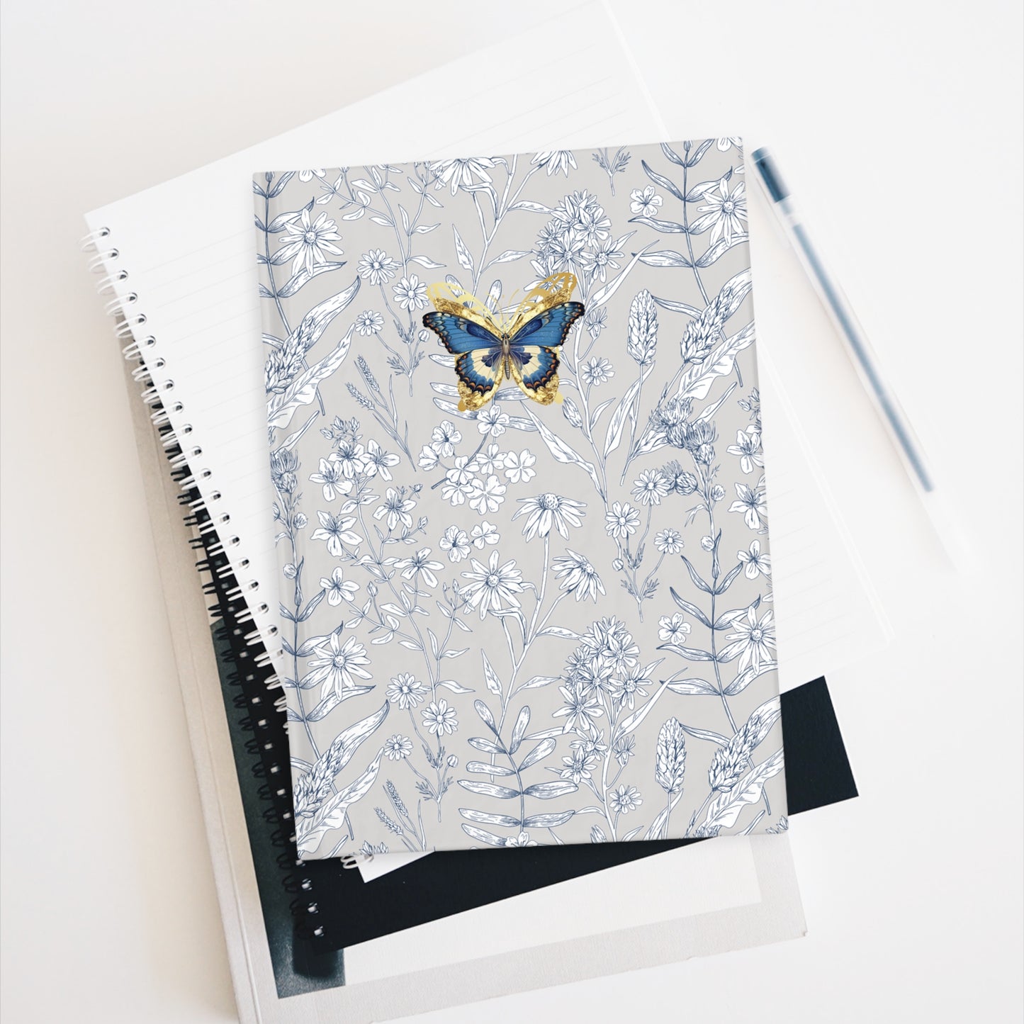 Butterfly Floral Blank Journal