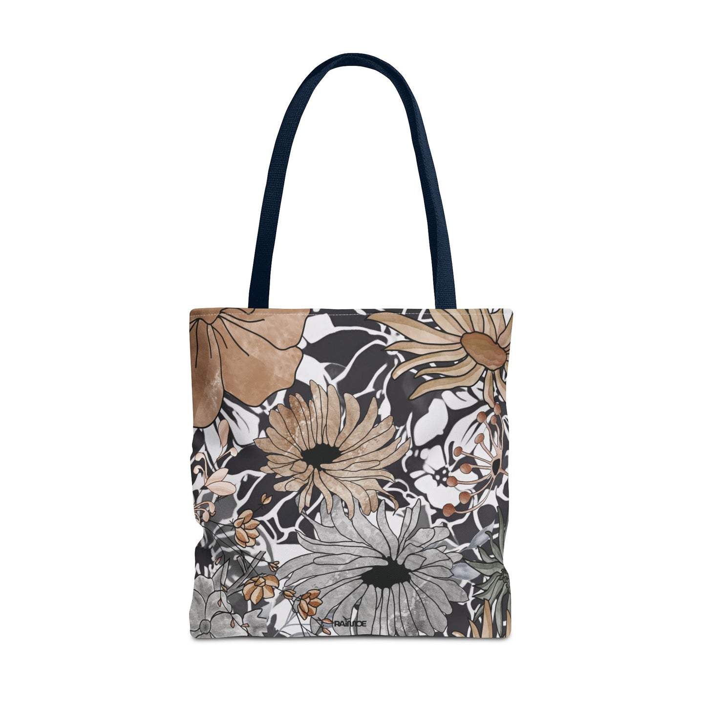 Bolsa de mano rústica con flores