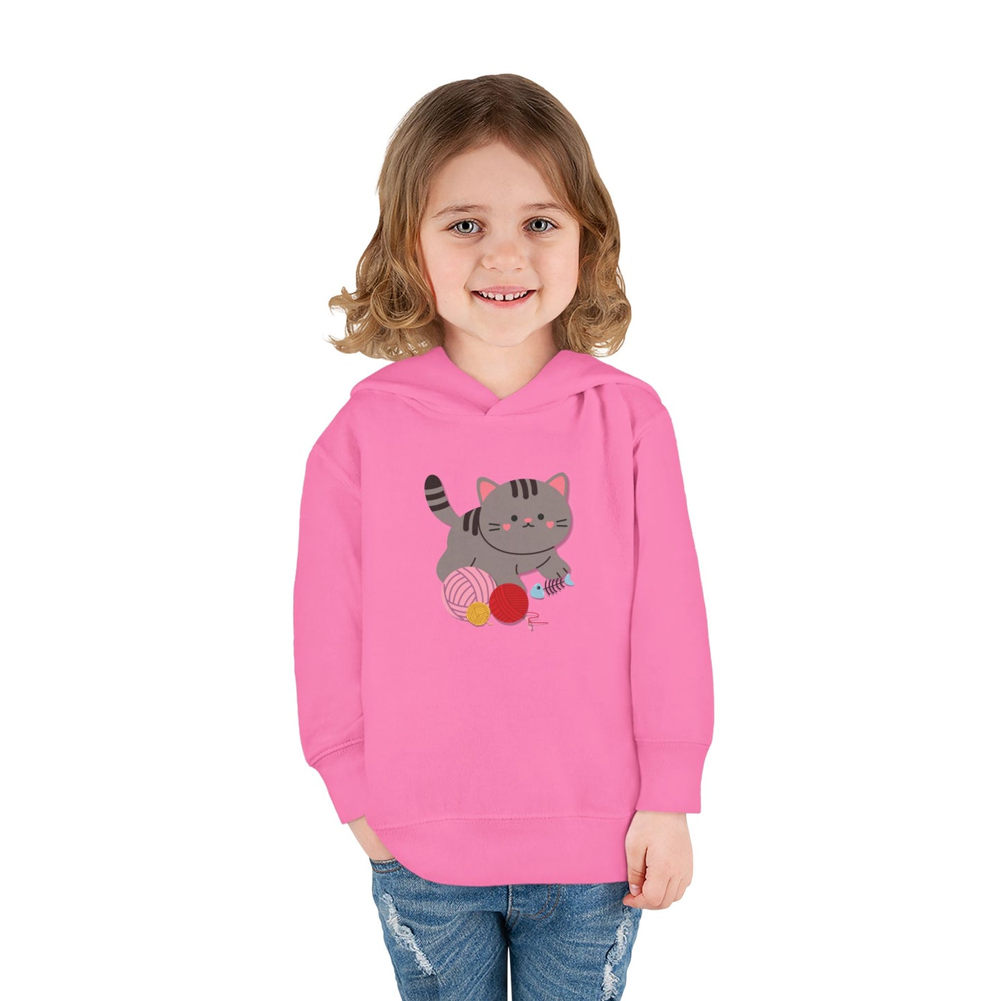 Cutie Kitten Toddler Fleece Hoodie