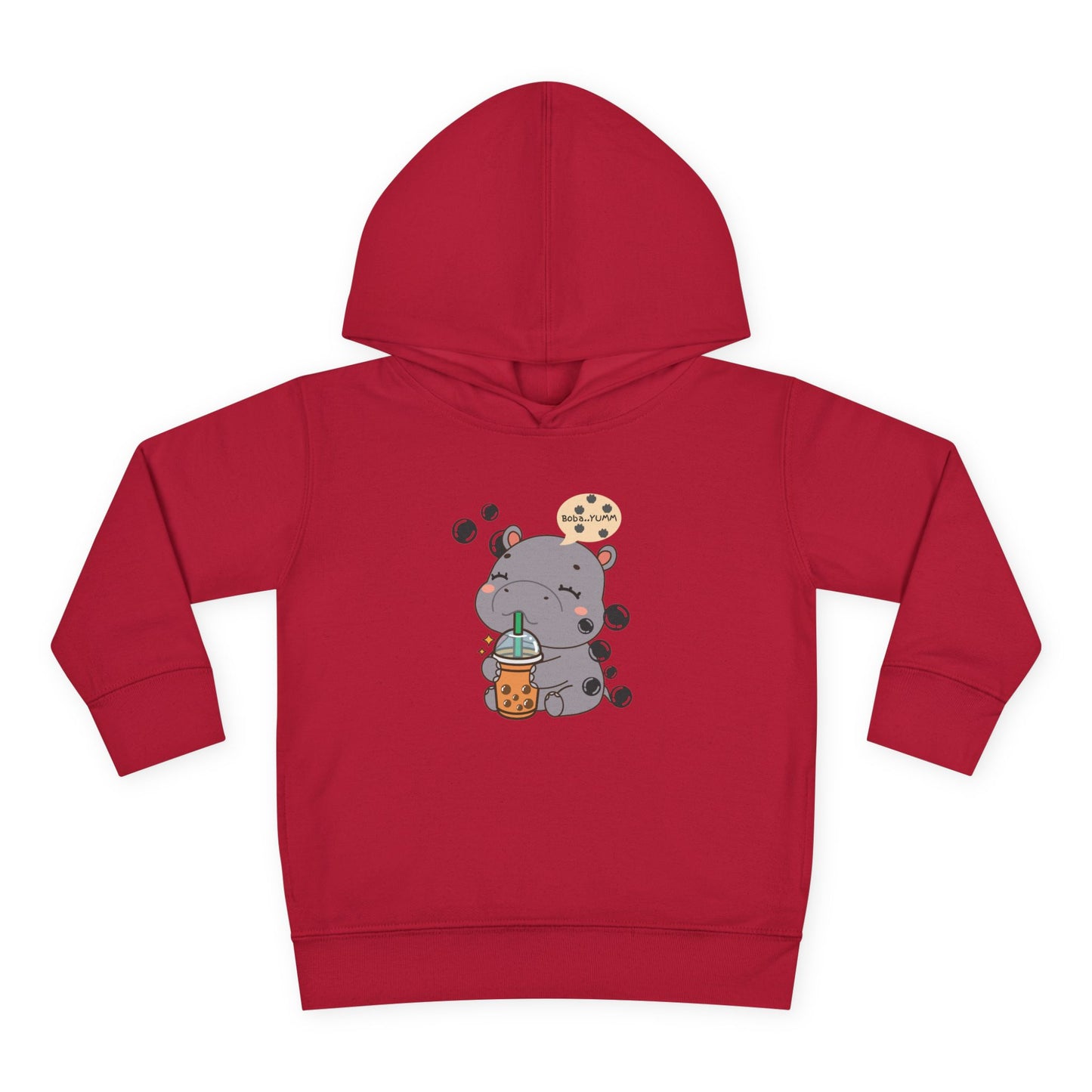 Hippo Bubble Tea Toddler Fleece Hoodie