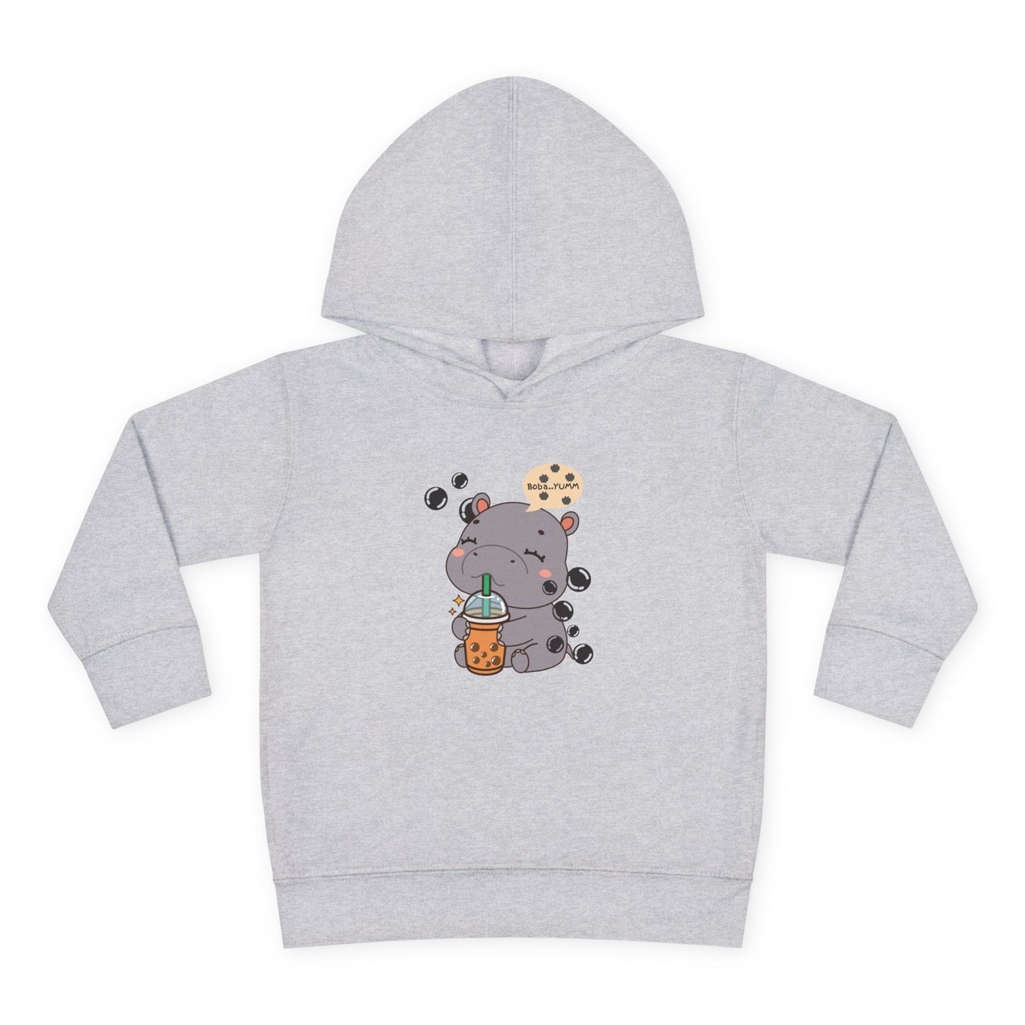 Hippo Bubble Tea Toddler Fleece Hoodie
