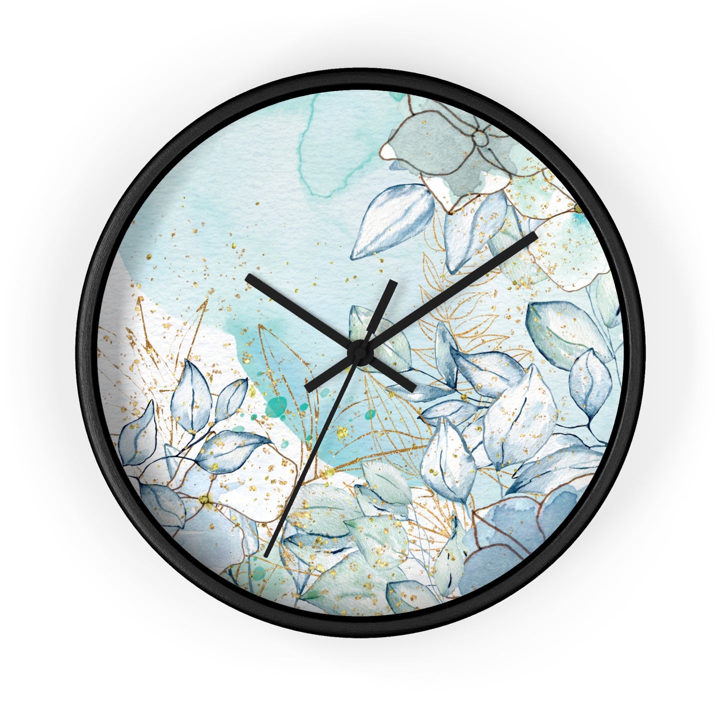 Watercolor Spring Floral Wall Clock