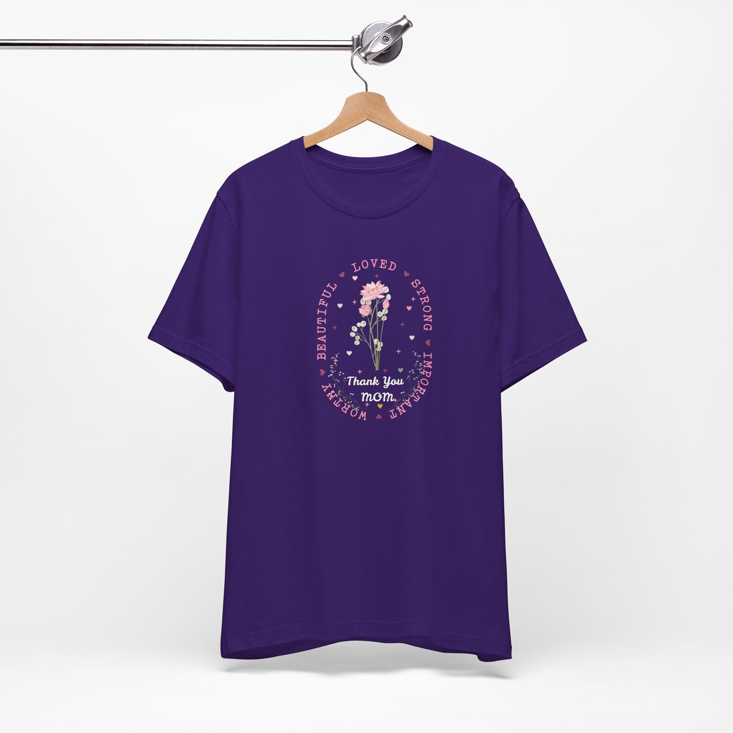 Mom Strength Pink Flower Graphic Tee