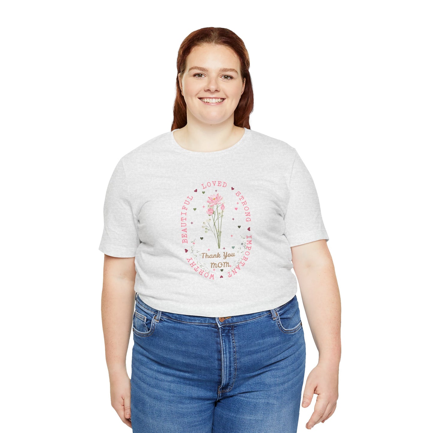 Mom Strength Pink Flower Graphic Tee