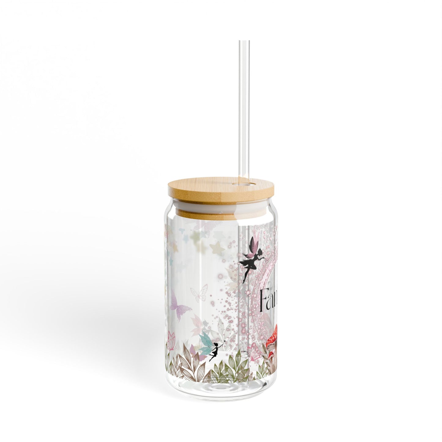 Fantasy Sipper Glass Cup with Lid - 16oz