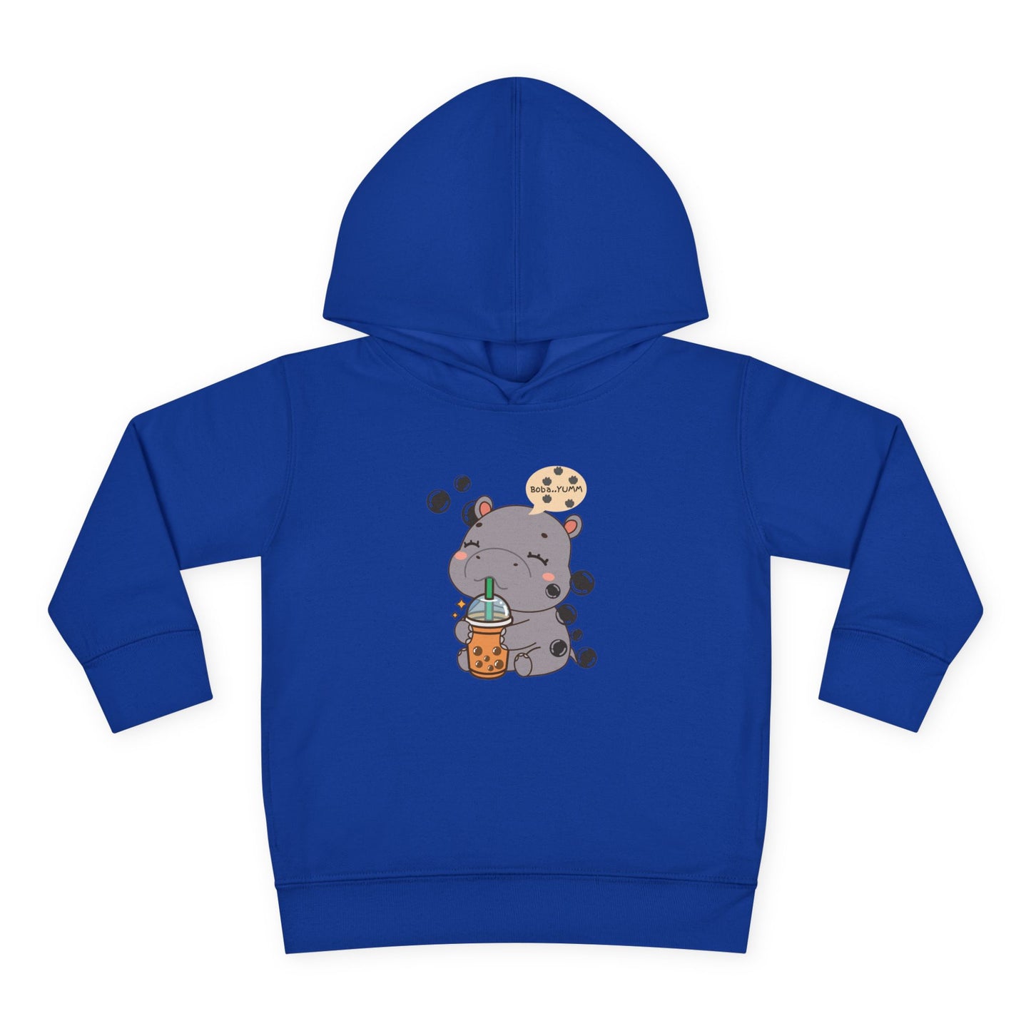 Hippo Bubble Tea Toddler Fleece Hoodie