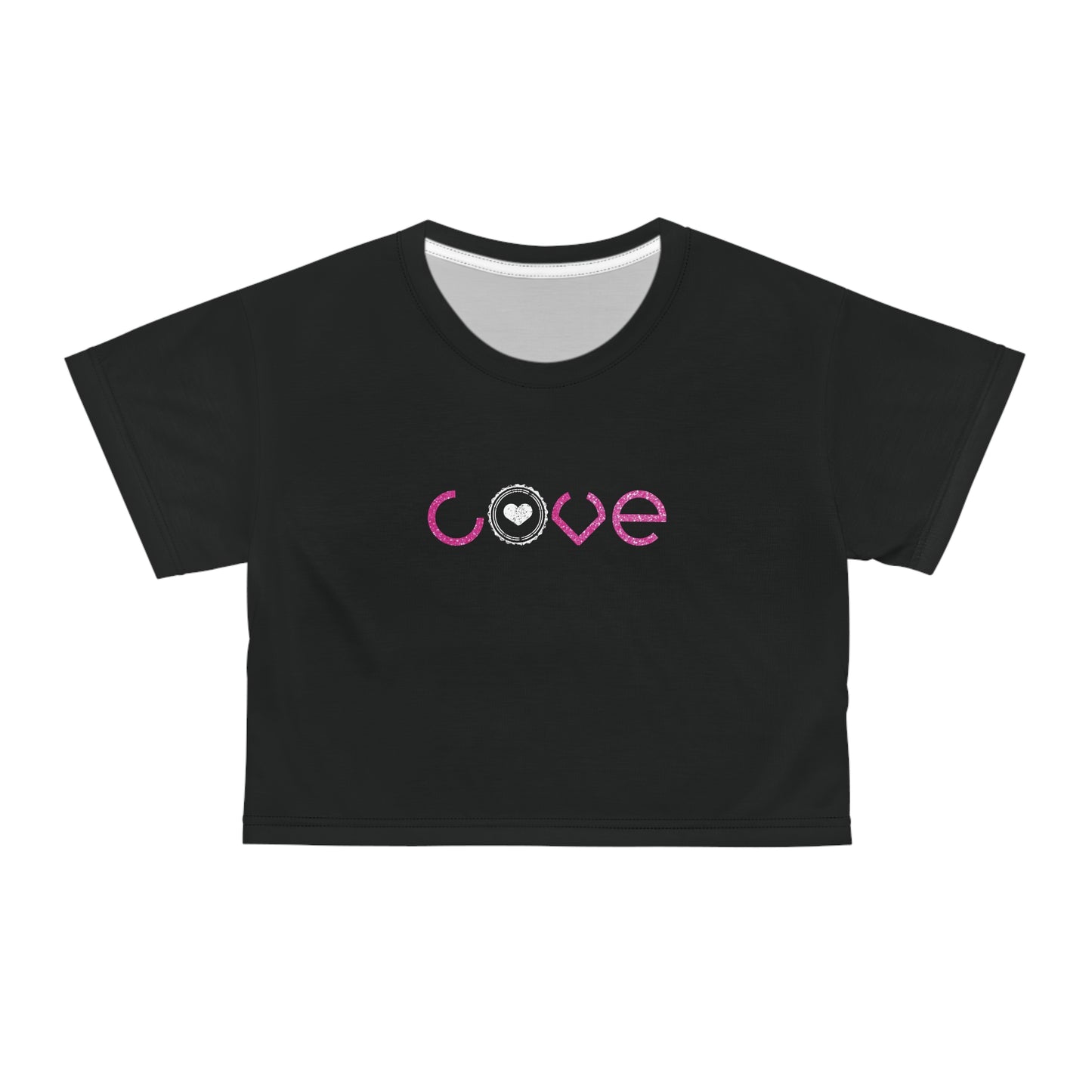 Camiseta corta con gráfico de amor para mujer