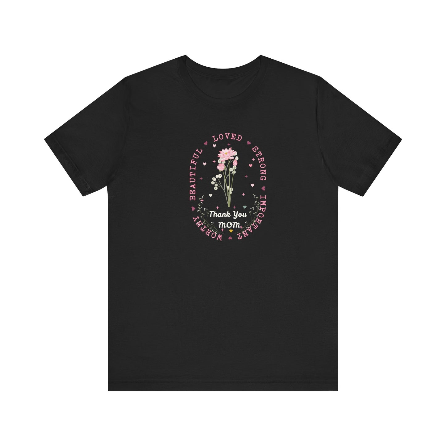 Mom Strength Pink Flower Graphic Tee