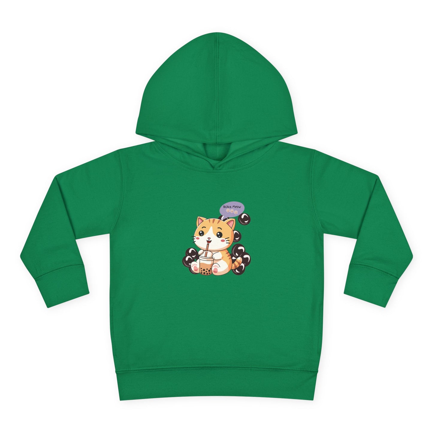 Kitten Bubble Tea Toddler Fleece Hoodie