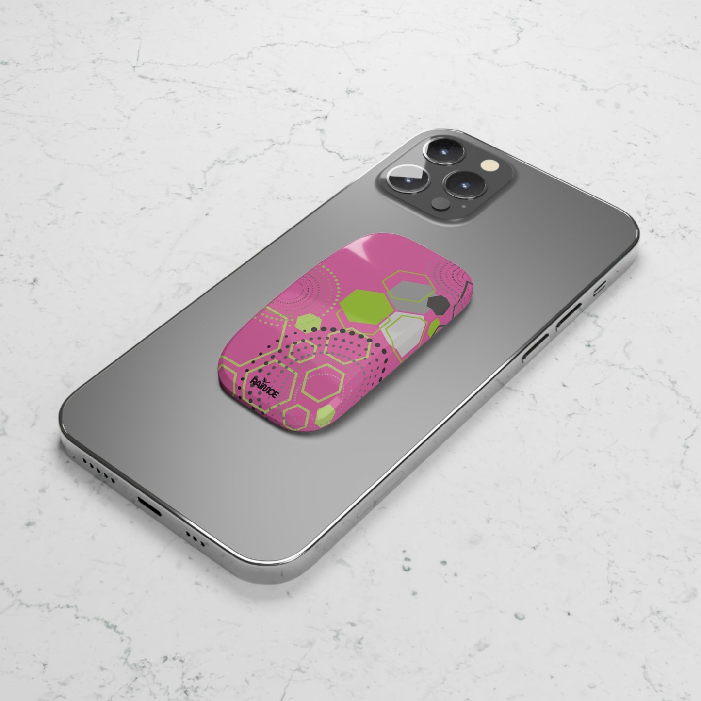Agarre de clic para teléfono hexagonal rosa