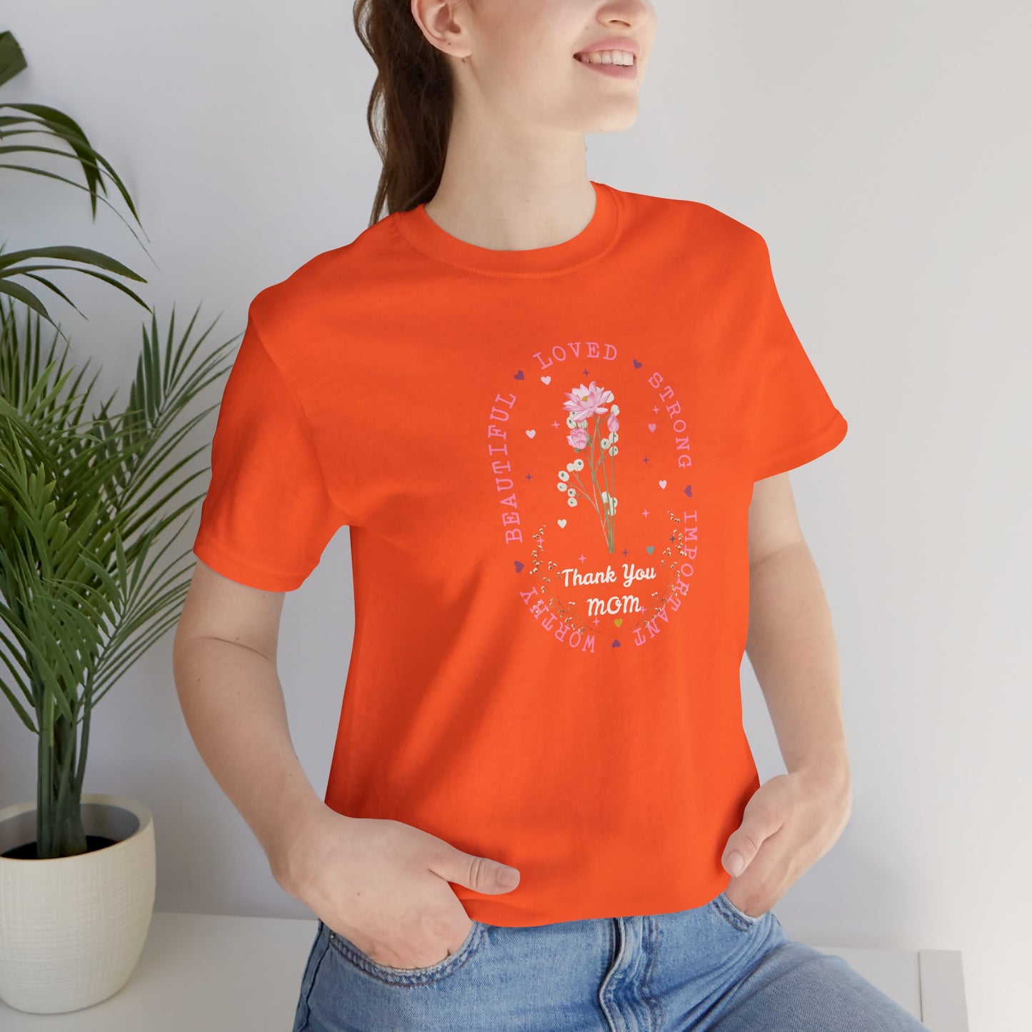 Mom Strength Pink Flower Graphic Tee