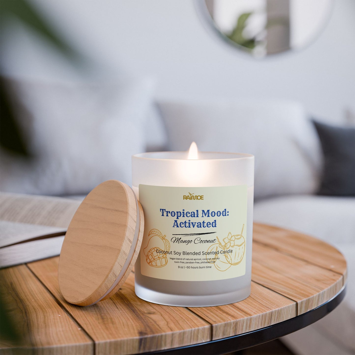 Frosted Glass Candle, 11 oz