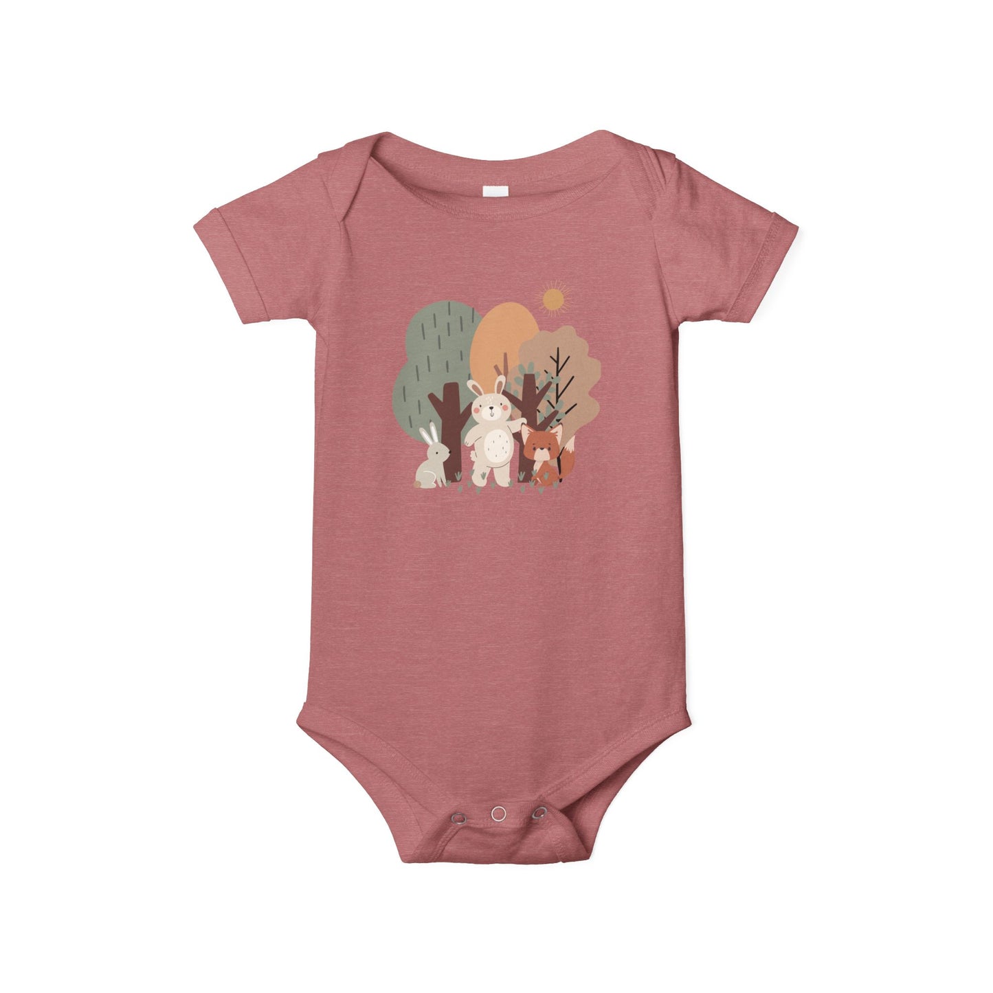 Woodland Animal Short-Sleeve Bodysuit