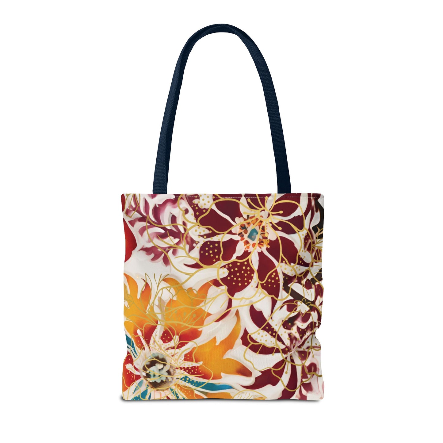 Bolso tote floral color castaño rojizo