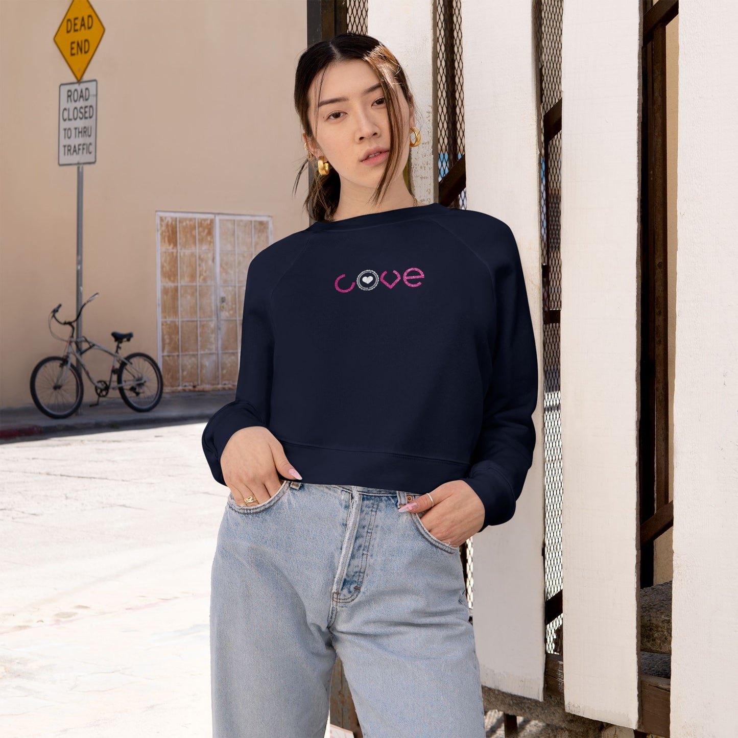 LOVE Cropped Fleece Pullover
