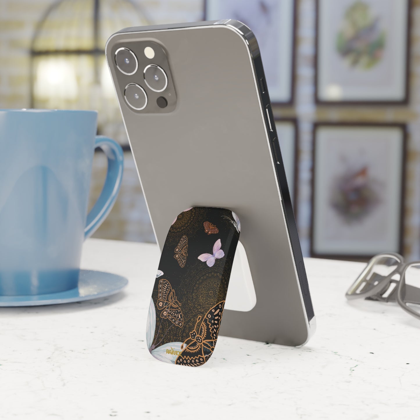 Spiral Butterfly Phone Click-On Grip